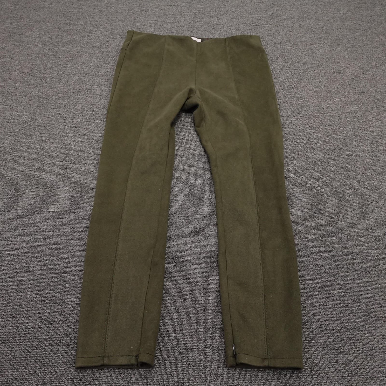 Anthropologie Pants Womens 32 Green Ankle Zip Hem Knit Stretch Casual Pants