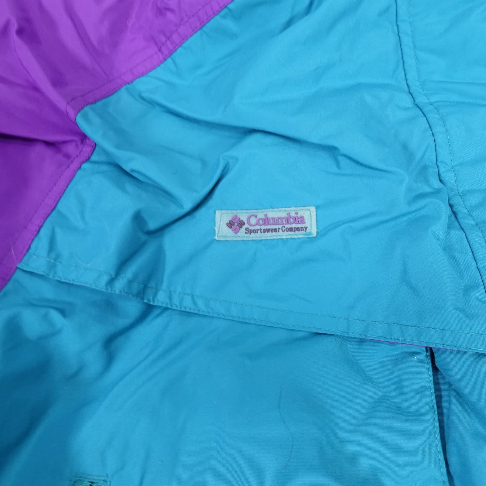 Vintage Columbia Jacket Womens Large Blue Purple Powder Keg Ski Parka 90s - Thumbnail 3