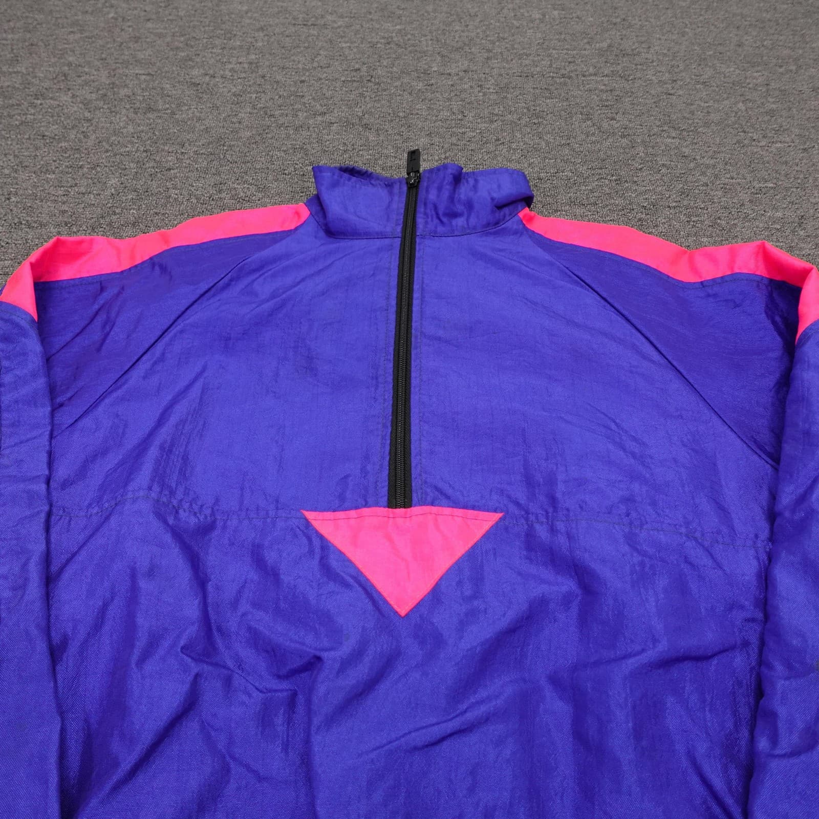 Vintage Sunbuster Jacket Mens Medium Purple Pink 1/2 Zip Colorblock Windbreaker - Thumbnail 2