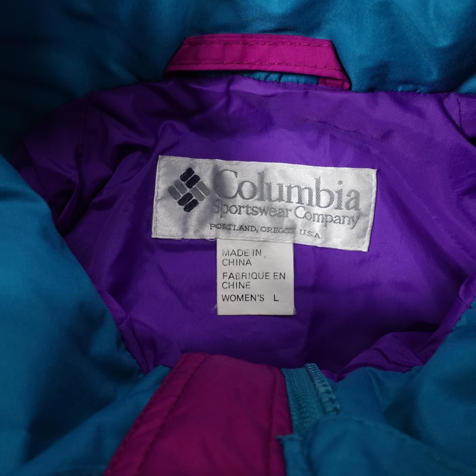 Vintage Columbia Jacket Womens Large Blue Purple Powder Keg Ski Parka 90s - Thumbnail 8