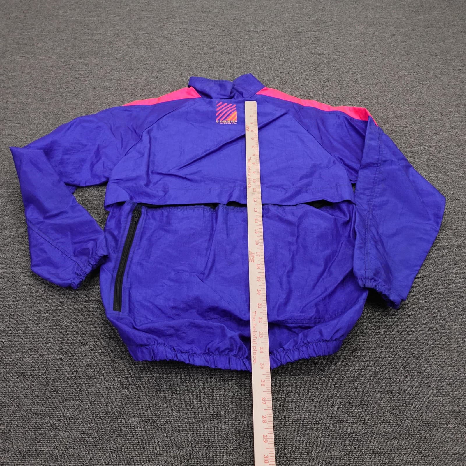 Vintage Sunbuster Jacket Mens Medium Purple Pink 1/2 Zip Colorblock Windbreaker - Thumbnail 9