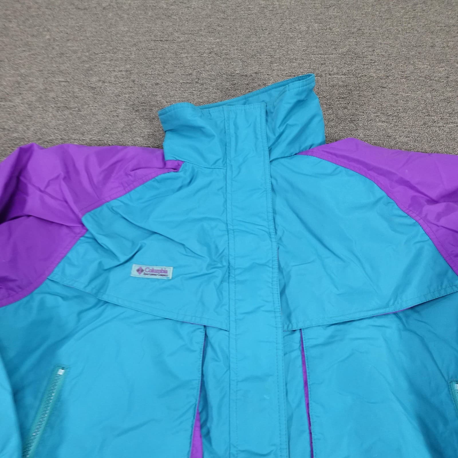 Vintage Columbia Jacket Womens Large Blue Purple Powder Keg Ski Parka 90s - Thumbnail 2