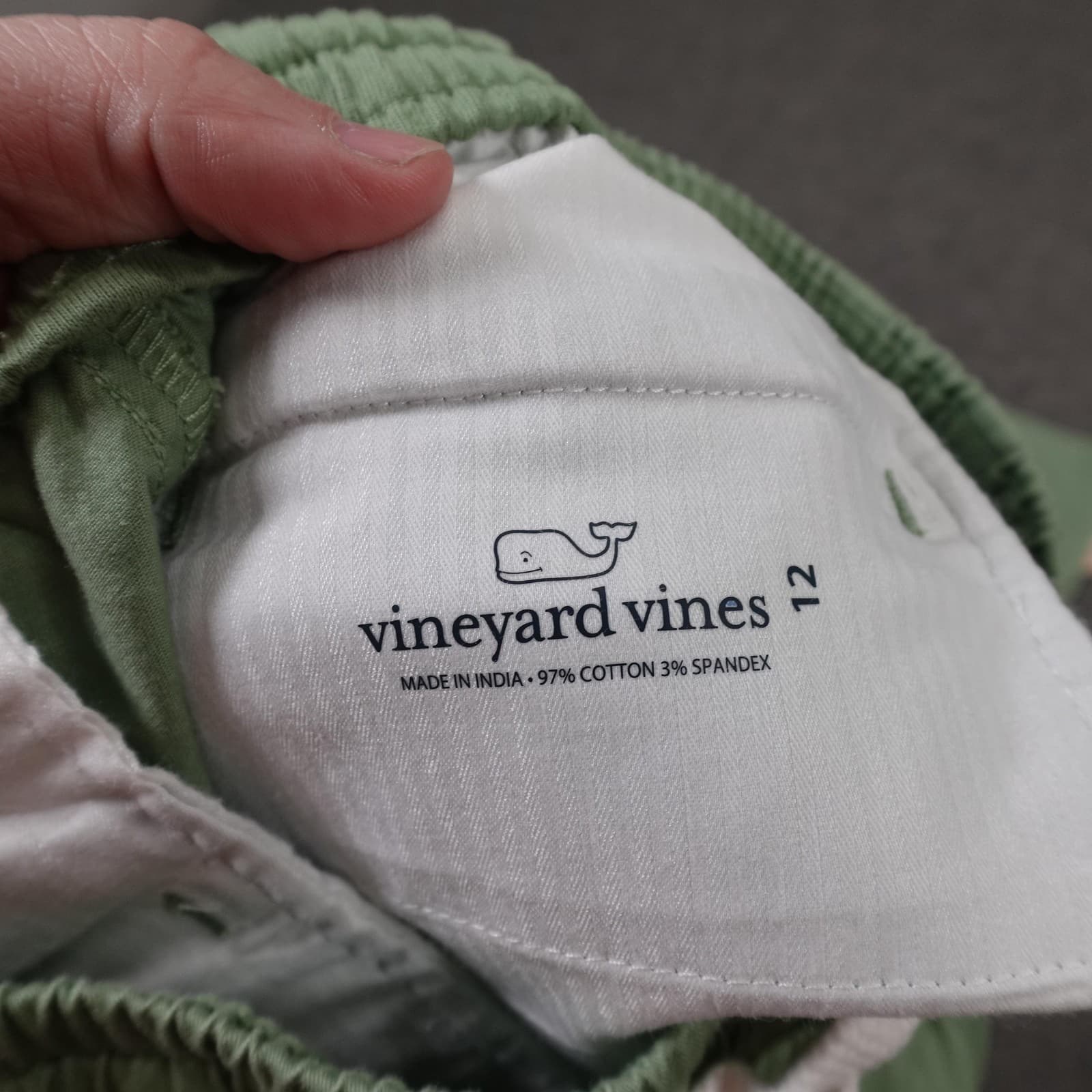 Vineyard Vines Pants Kids 12 Green Chino Elastic Waist Drawstring Twill Casual - Thumbnail 7