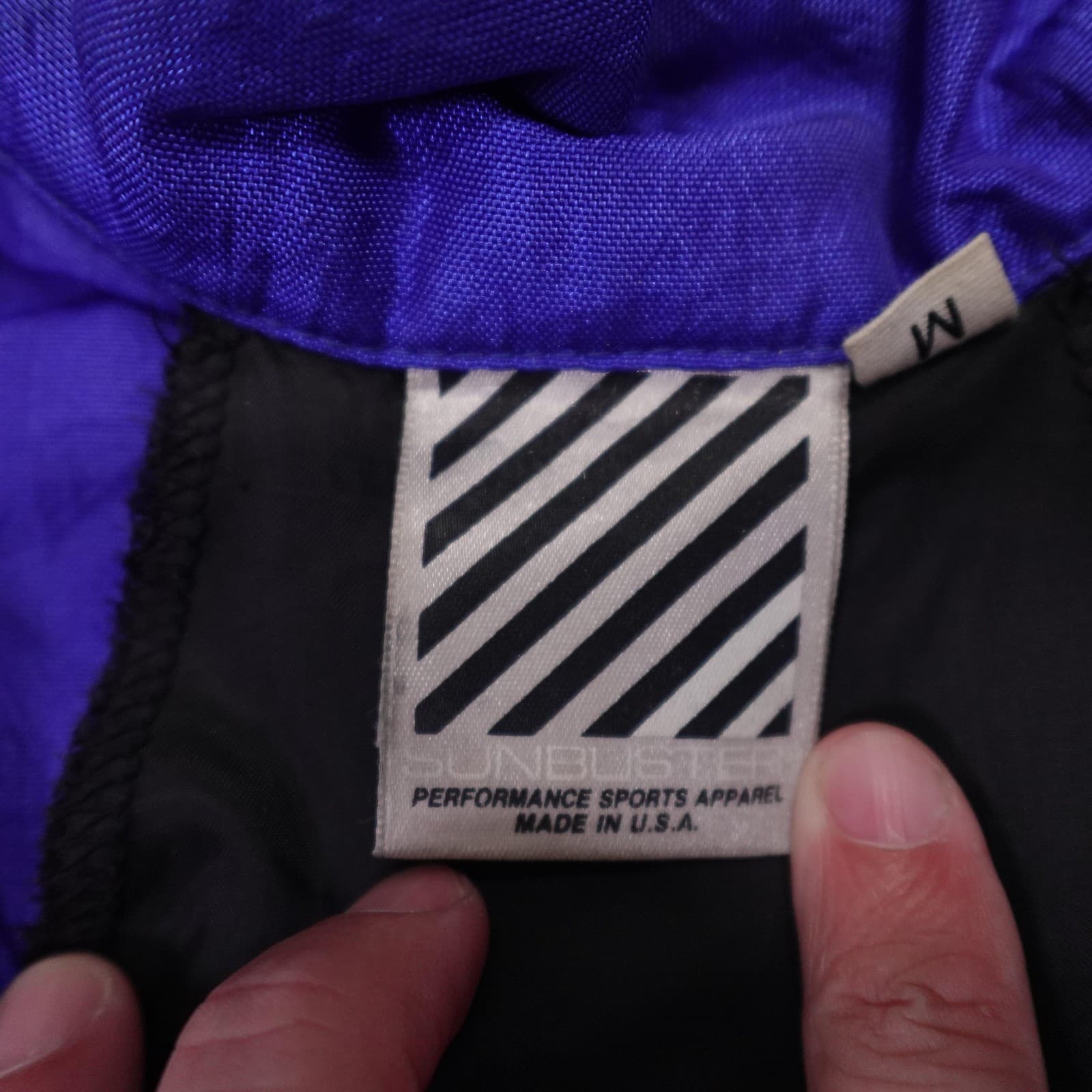 Vintage Sunbuster Jacket Mens Medium Purple Pink 1/2 Zip Colorblock Windbreaker - Thumbnail 4