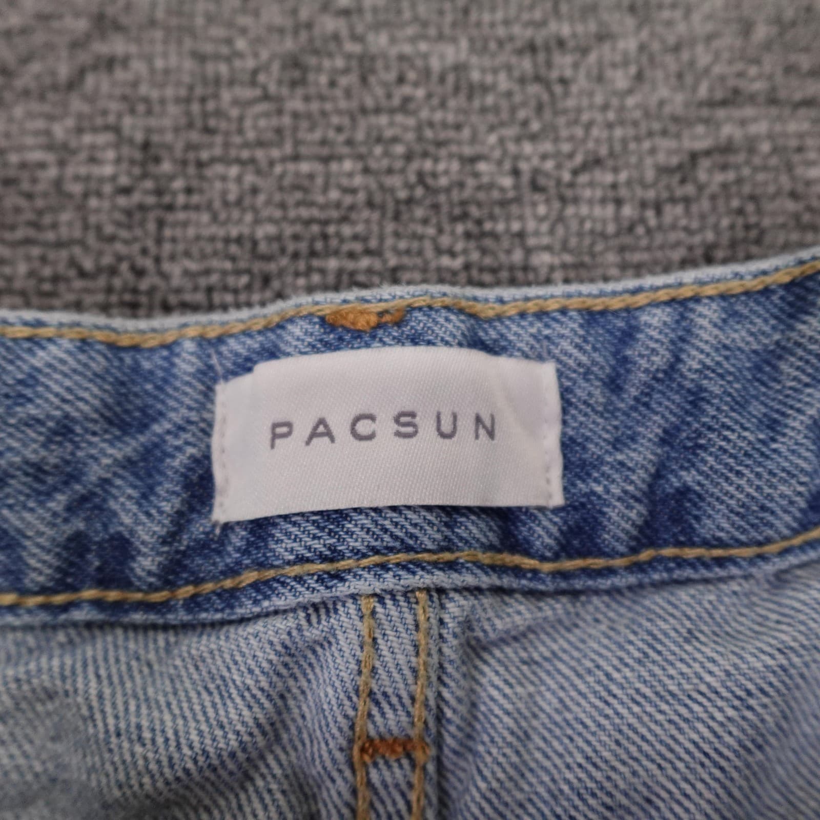 PacSun High Rise Festival Shorts Womens 27 Blue Denim Distressed Cutoff Raw Hem - Thumbnail 3