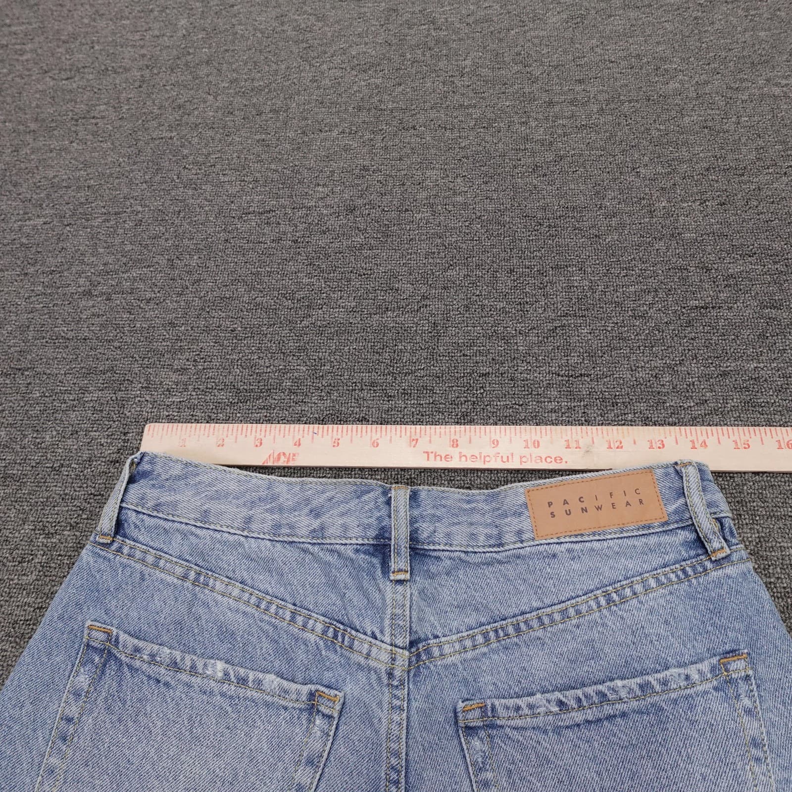 PacSun High Rise Festival Shorts Womens 27 Blue Denim Distressed Cutoff Raw Hem - Thumbnail 9