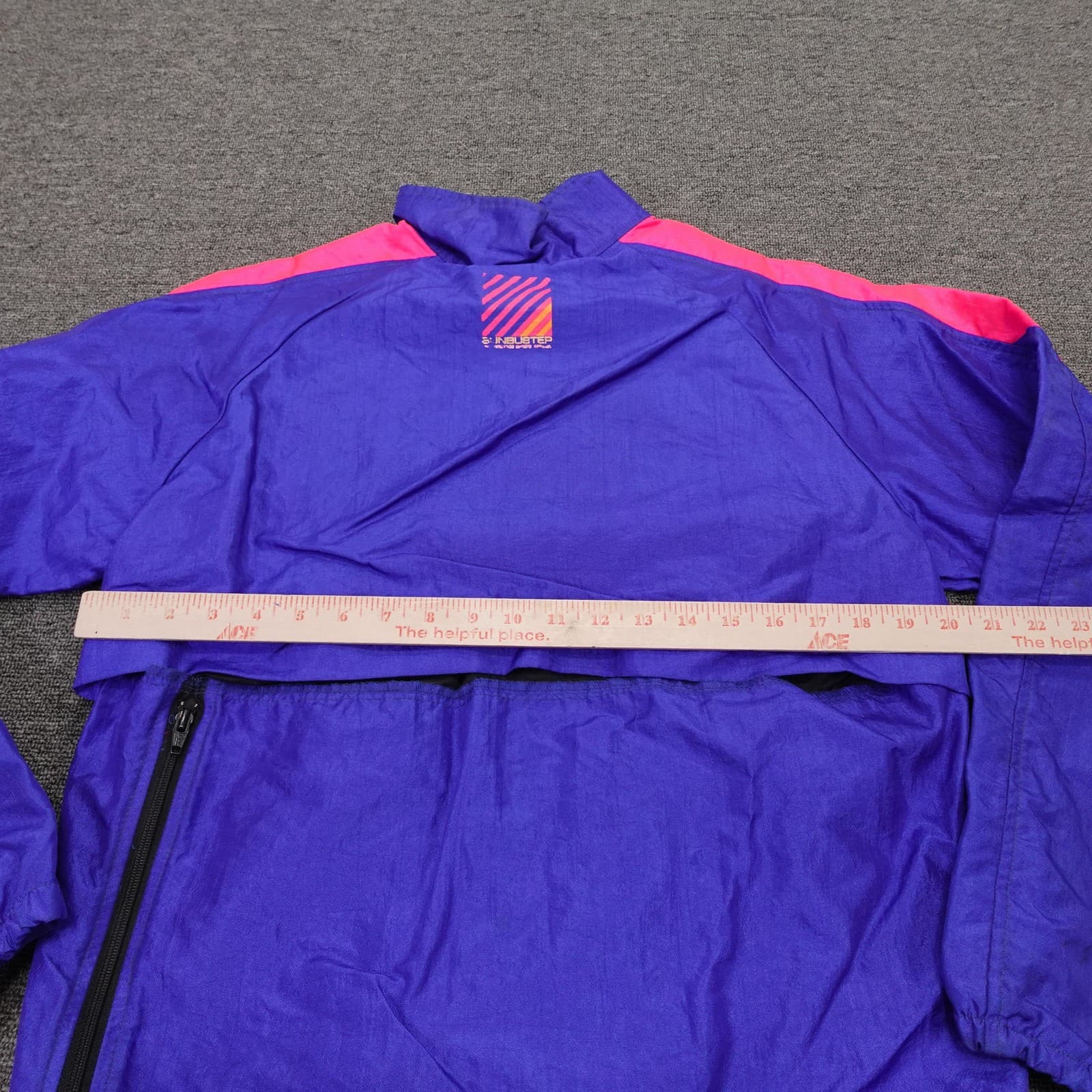 Vintage Sunbuster Jacket Mens Medium Purple Pink 1/2 Zip Colorblock Windbreaker - Thumbnail 8