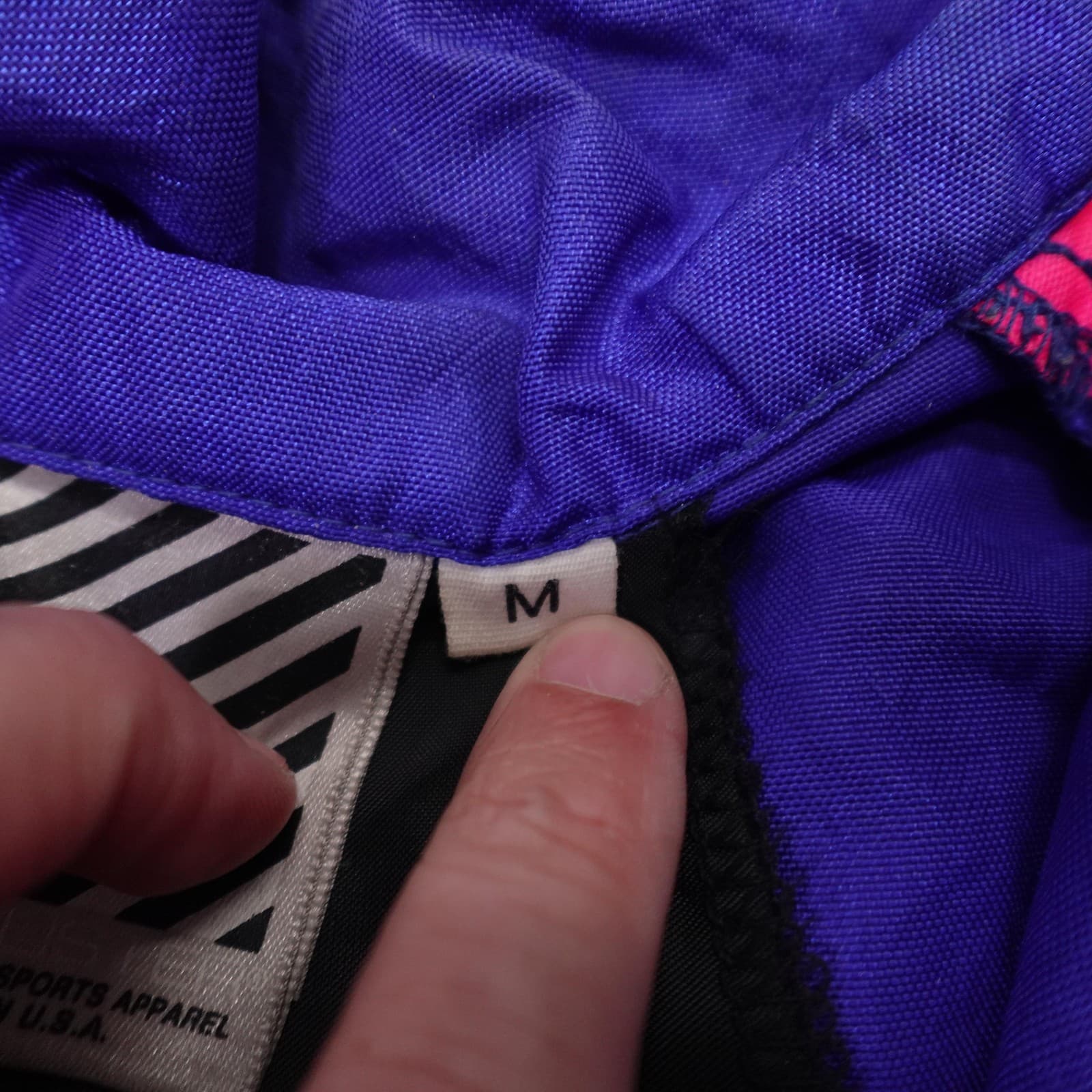 Vintage Sunbuster Jacket Mens Medium Purple Pink 1/2 Zip Colorblock Windbreaker - Thumbnail 5