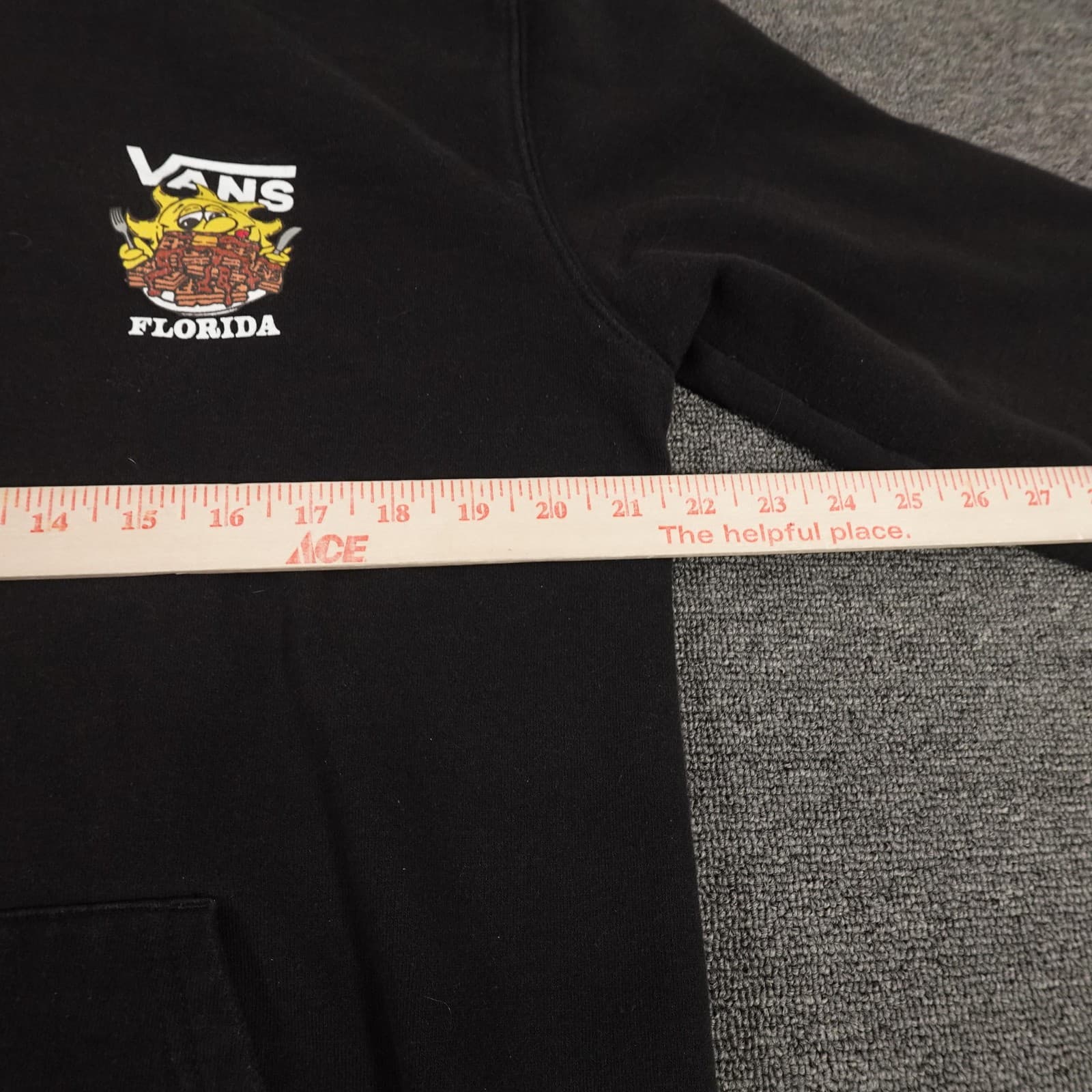 Vans Hoodie Mens Medium Black Florida Sunshine State Waffles Graphic Pullover - Thumbnail 5