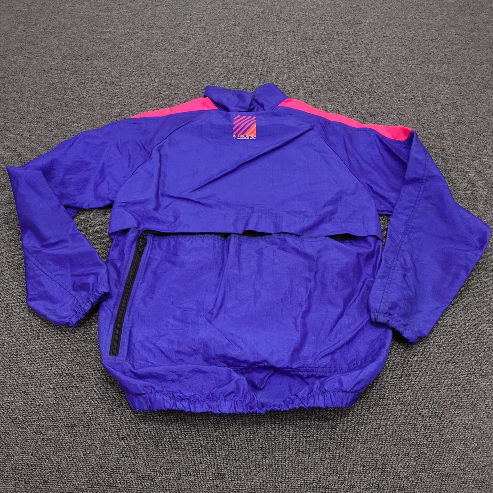 Vintage Sunbuster Jacket Mens Medium Purple Pink 1/2 Zip Colorblock Windbreaker - Thumbnail 7