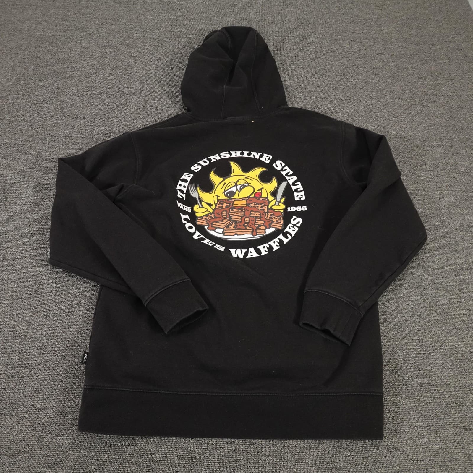 Vans Hoodie Mens Medium Black Florida Sunshine State Waffles Graphic Pullover - Thumbnail 10
