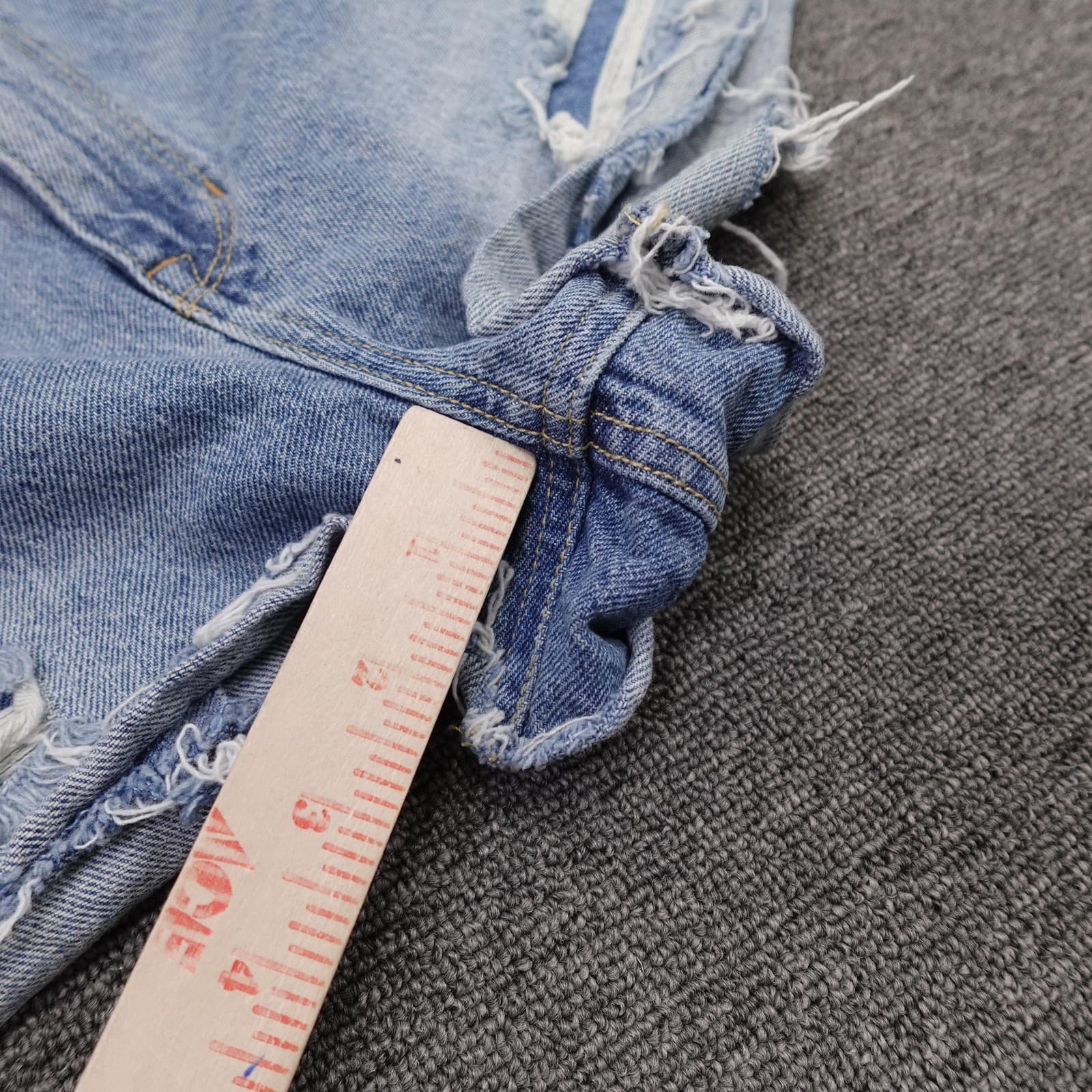 PacSun High Rise Festival Shorts Womens 27 Blue Denim Distressed Cutoff Raw Hem - Thumbnail 11