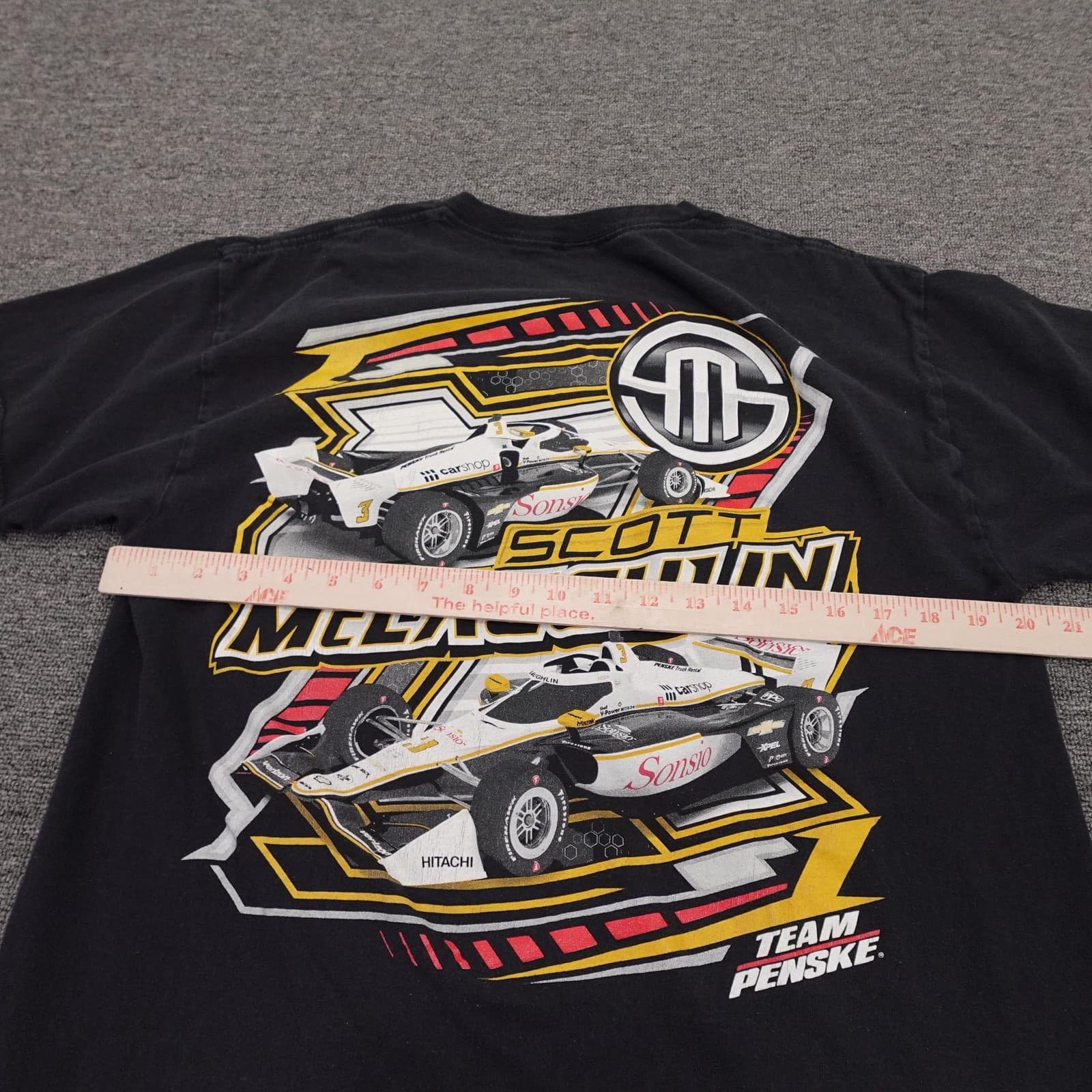Team Penske Shirt Mens Large Black IndyCar Racing Scott McLaughlin 3 Tee - Thumbnail 4