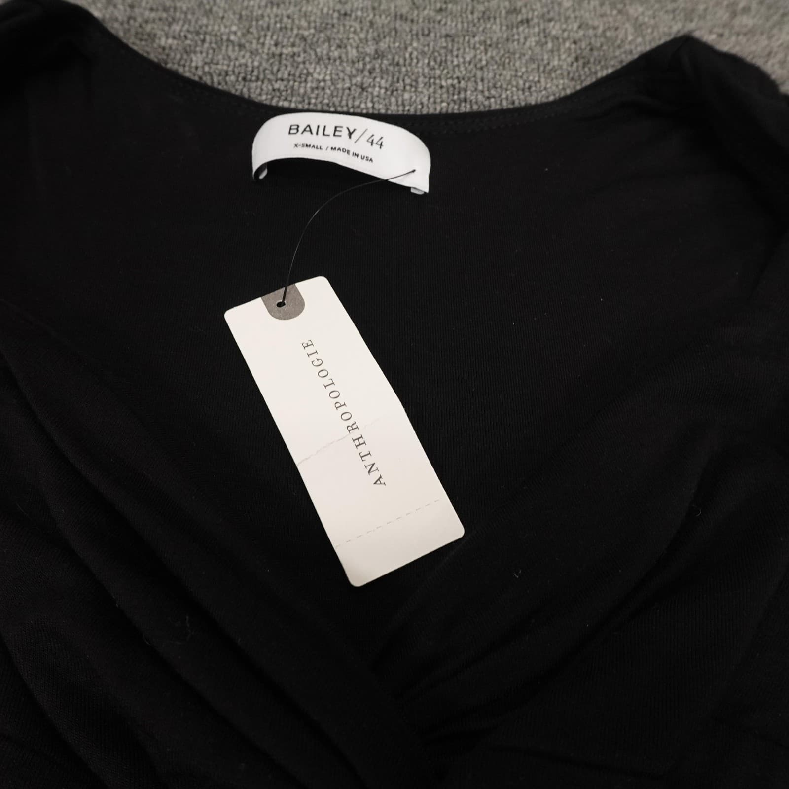 Bailey 44 Dress XS Black Twist Front Babydoll Whimsigoth Mini Anthropologie - Thumbnail 3