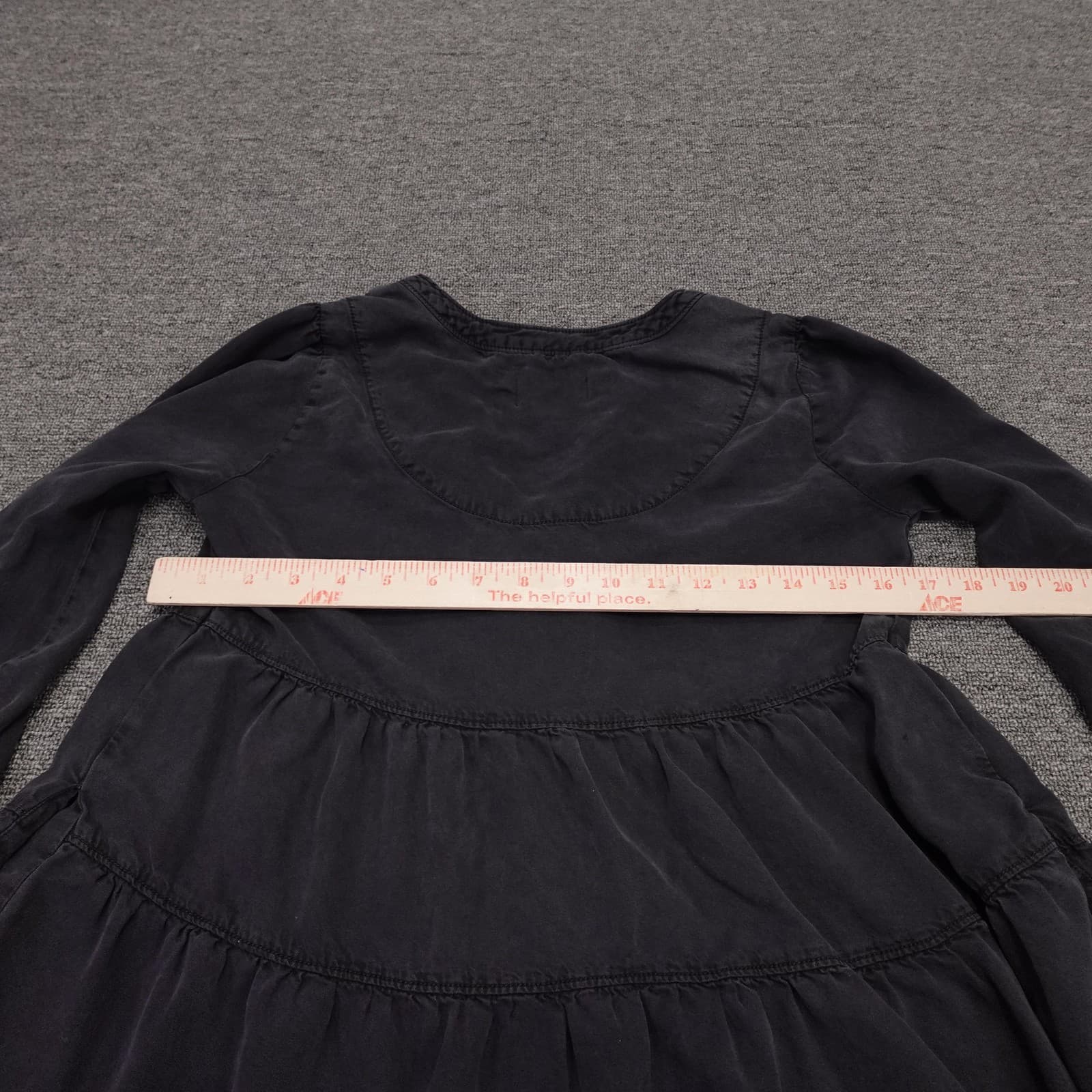 Maeve Dress Womens Small Black Long Sleeve Tiered Swing Trapeze Pockets - Thumbnail 6