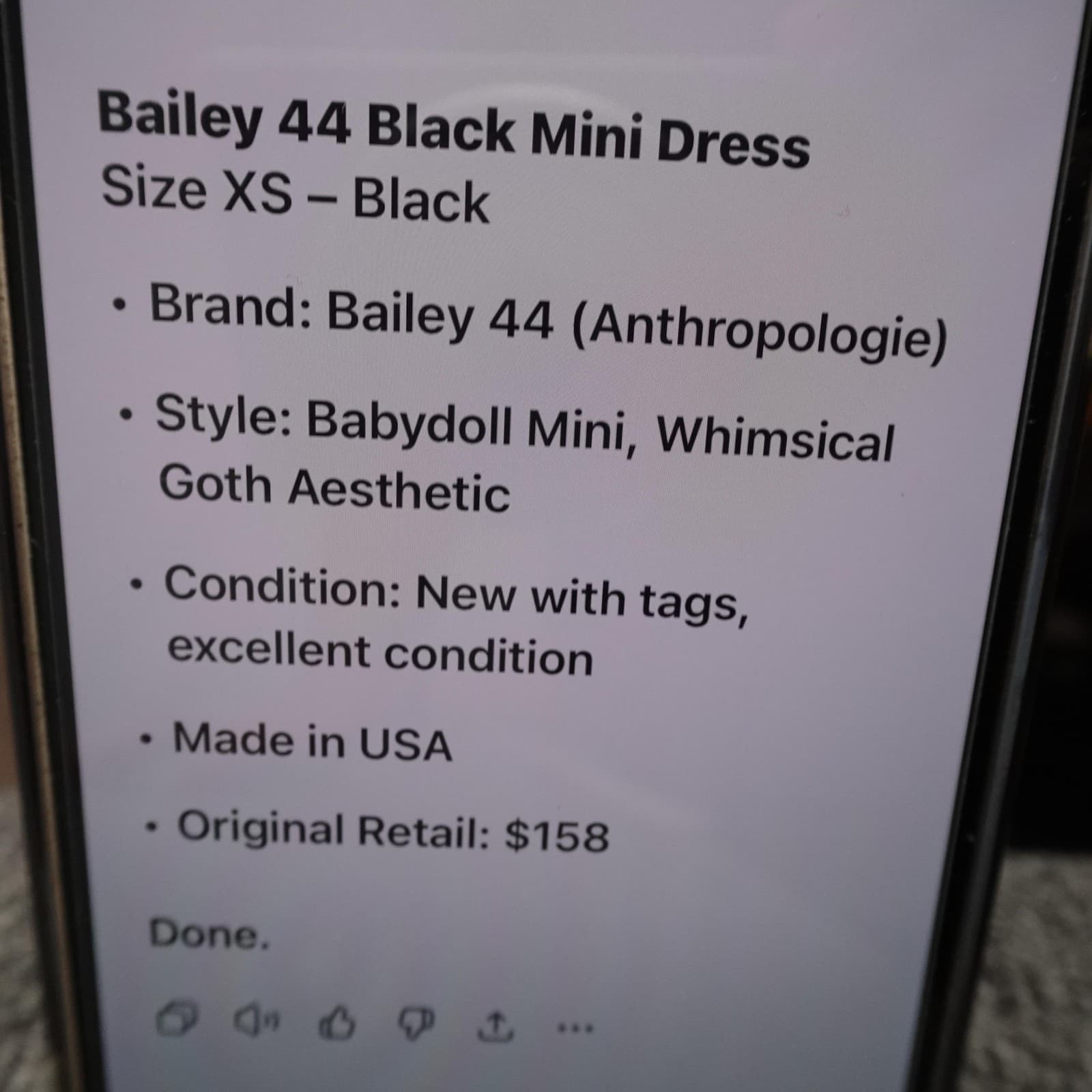 Bailey 44 Dress XS Black Twist Front Babydoll Whimsigoth Mini Anthropologie - Thumbnail 11