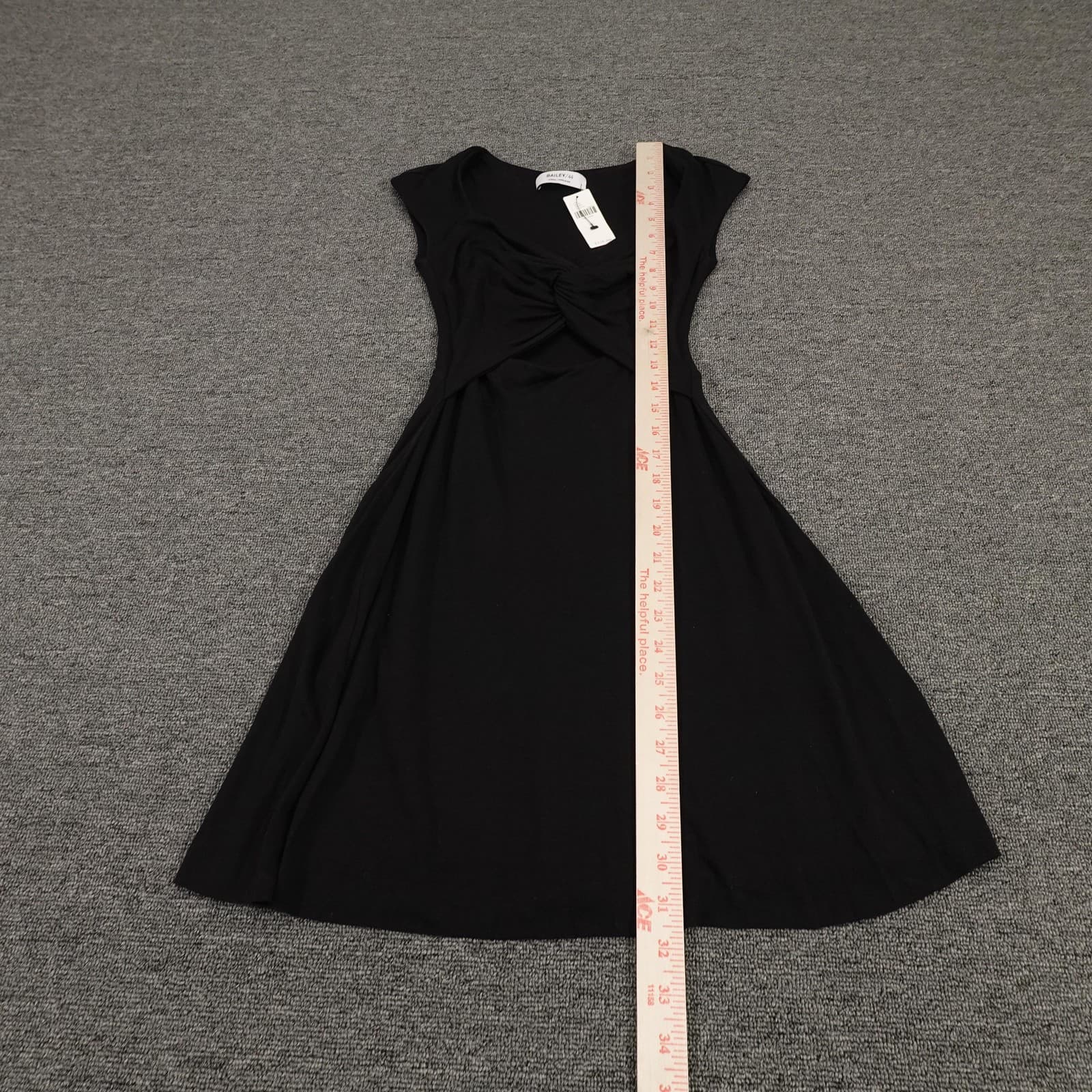 Bailey 44 Dress XS Black Twist Front Babydoll Whimsigoth Mini Anthropologie - Thumbnail 7