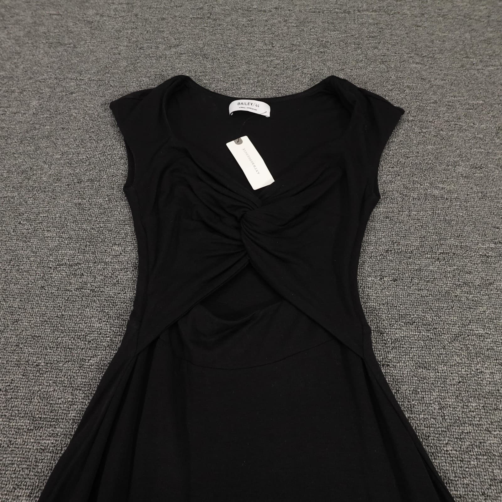 Bailey 44 Dress XS Black Twist Front Babydoll Whimsigoth Mini Anthropologie - Thumbnail 2
