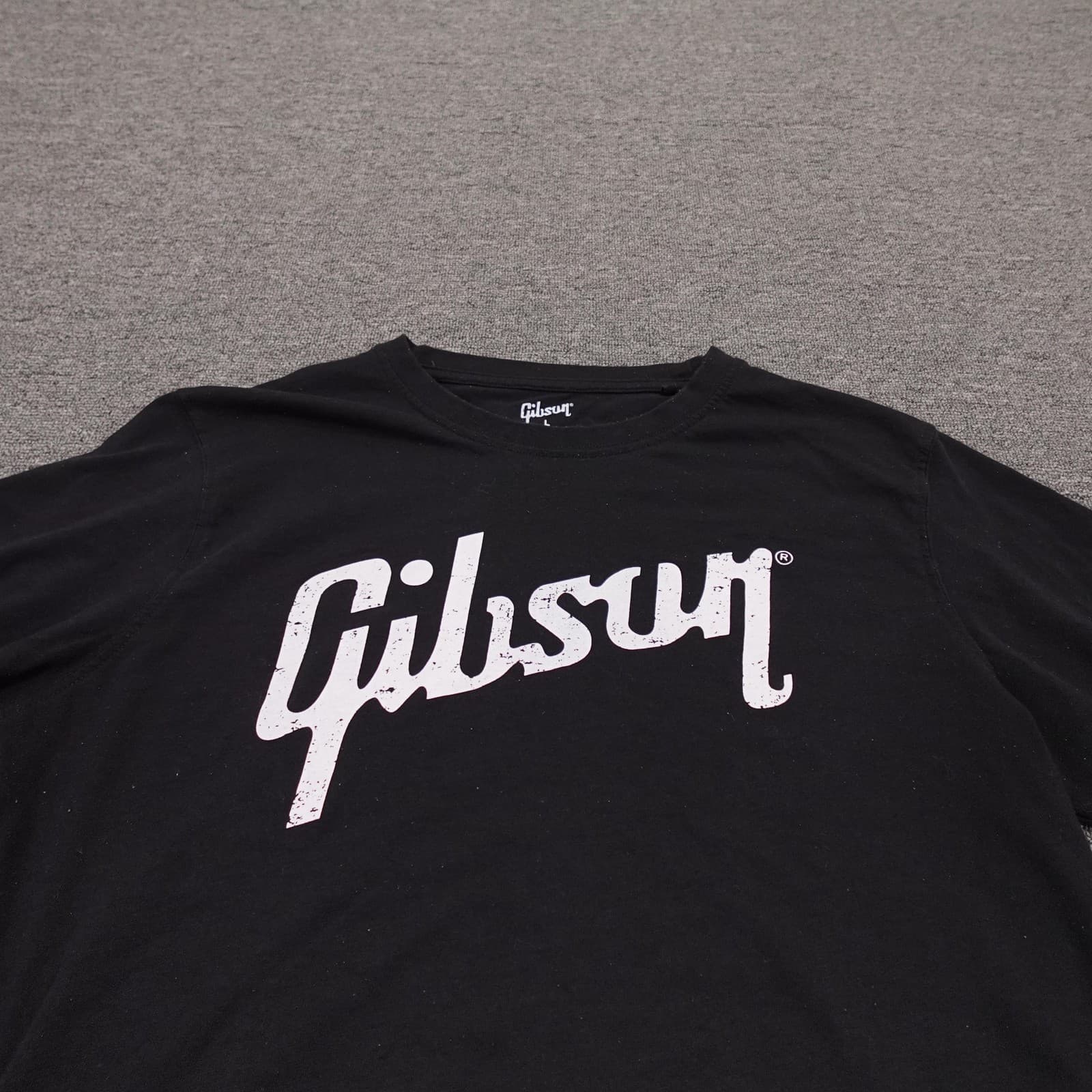Gibson Shirt Mens Large Black Logo Graphic Tee Tagless Music Guitar Casual - Thumbnail 2