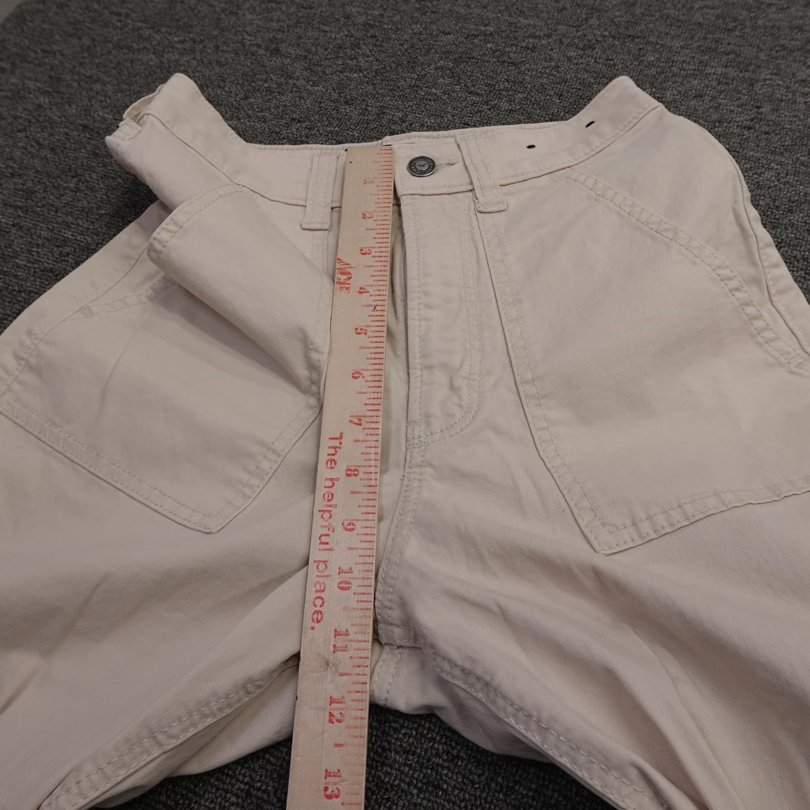 Hollister Cargo Pants Womens 00 Beige Ultra High-Rise Baggy Twill Stretch - Thumbnail 8