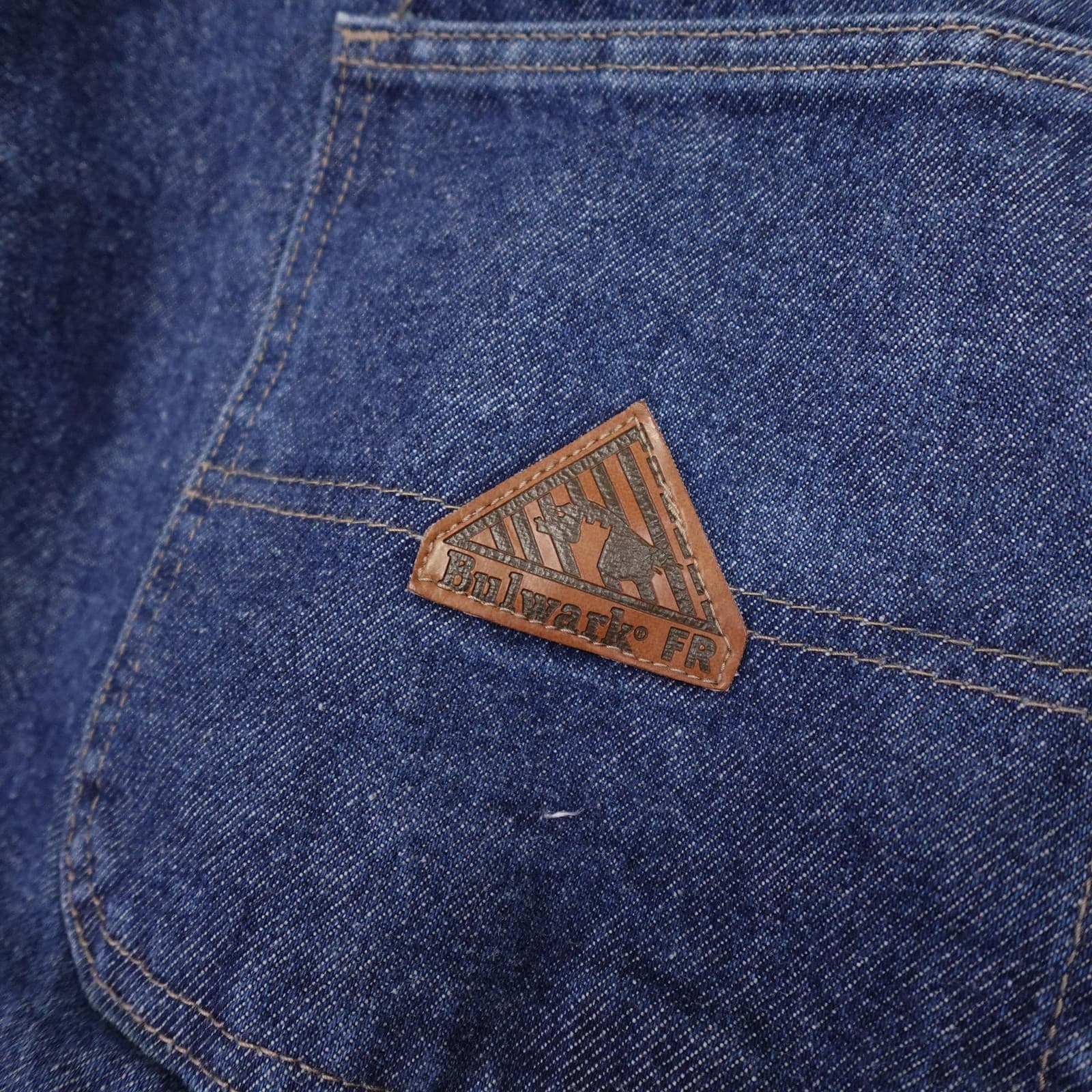 Bulwark FR Jeans Mens 38x30 Blue Relaxed Wide Leg Flame Resistant Denim Work - Thumbnail 5