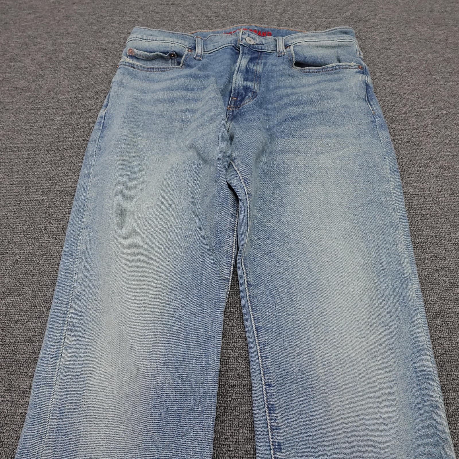 Lucky Brand 410 Athletic Straight Jeans Mens 30x29 Blue Light Wash Stretch Denim - Thumbnail 2