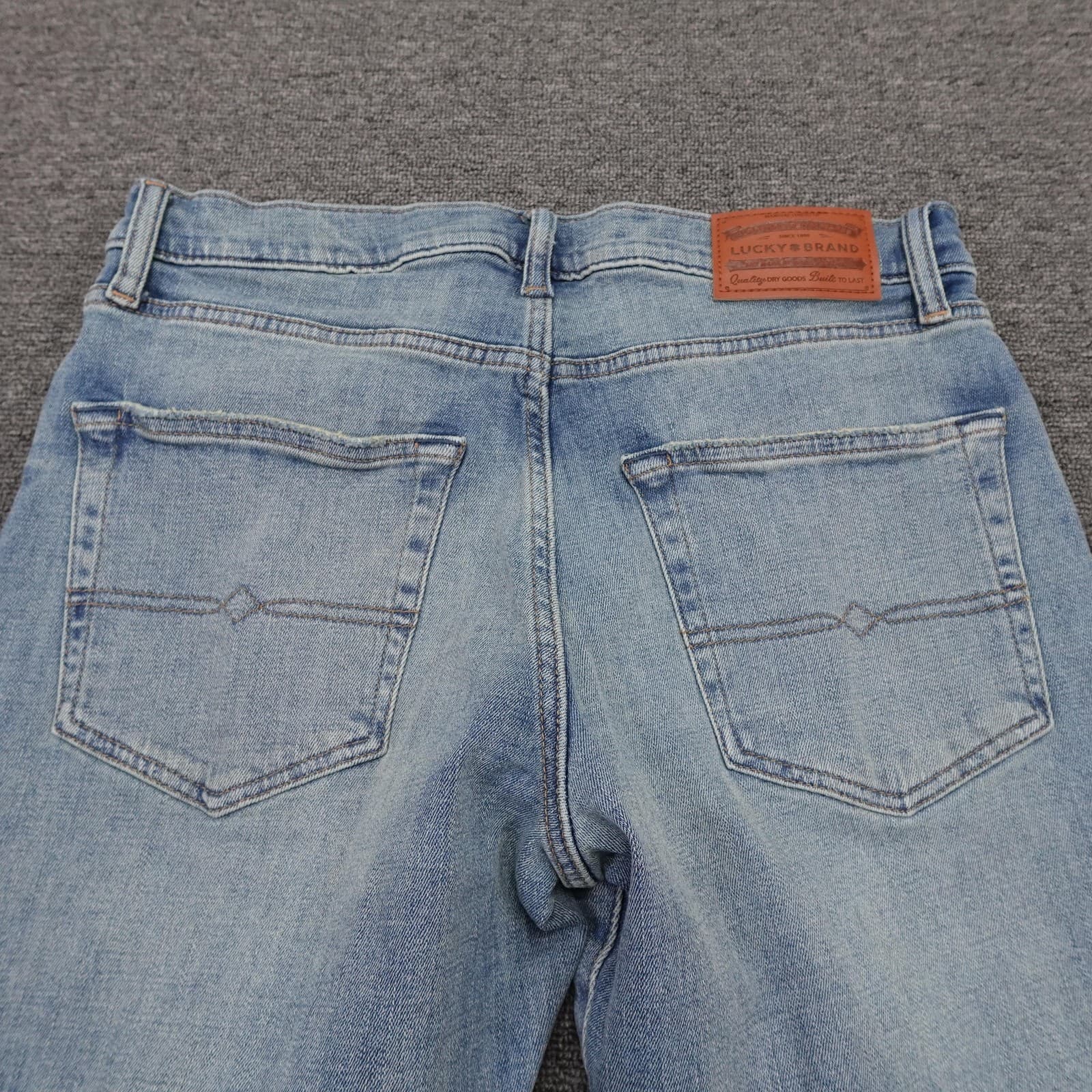 Lucky Brand 410 Athletic Straight Jeans Mens 30x29 Blue Light Wash Stretch Denim - Thumbnail 7