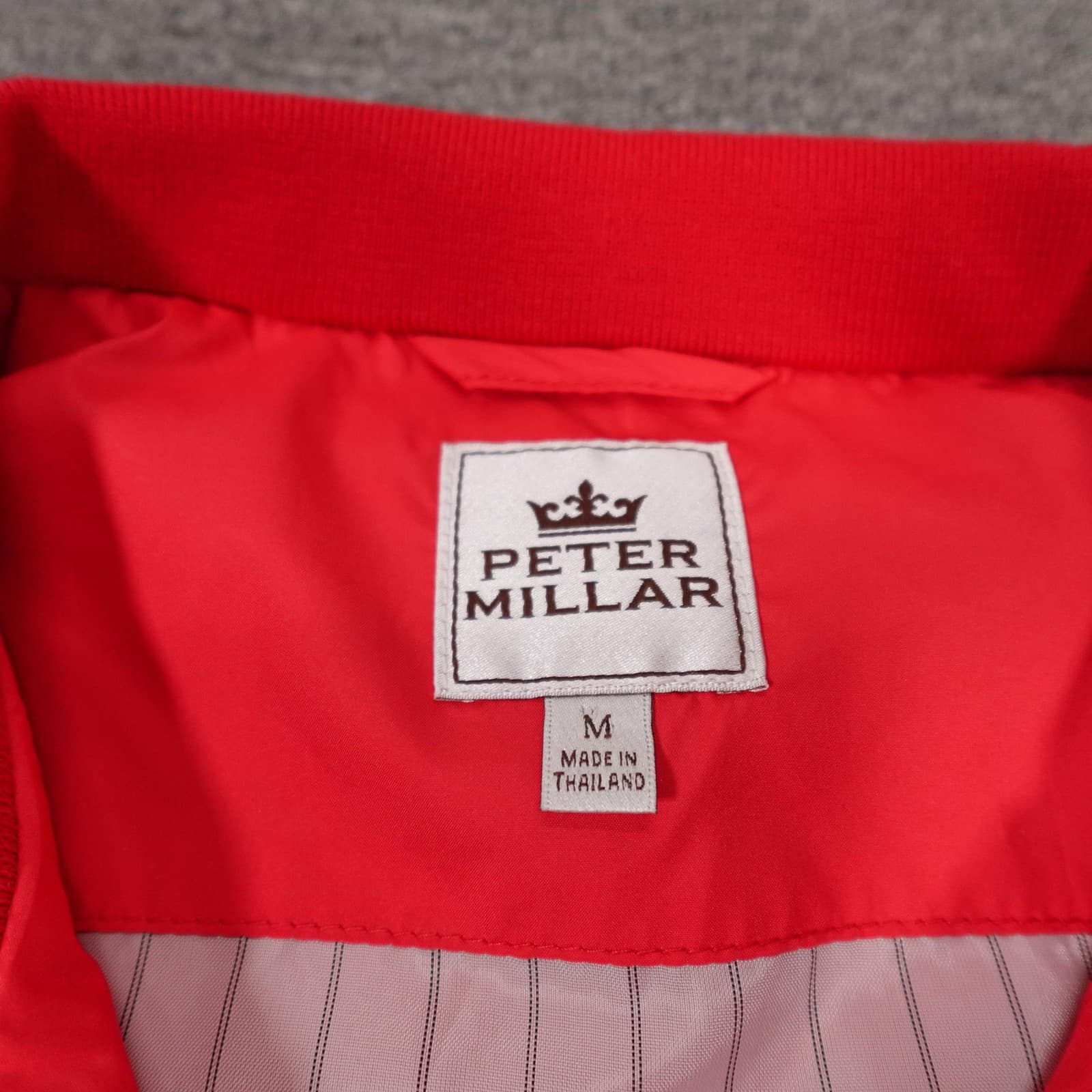 Peter Millar Jacket Mens Medium Red Microfiber Full Zip Lined Windbreaker - Thumbnail 3