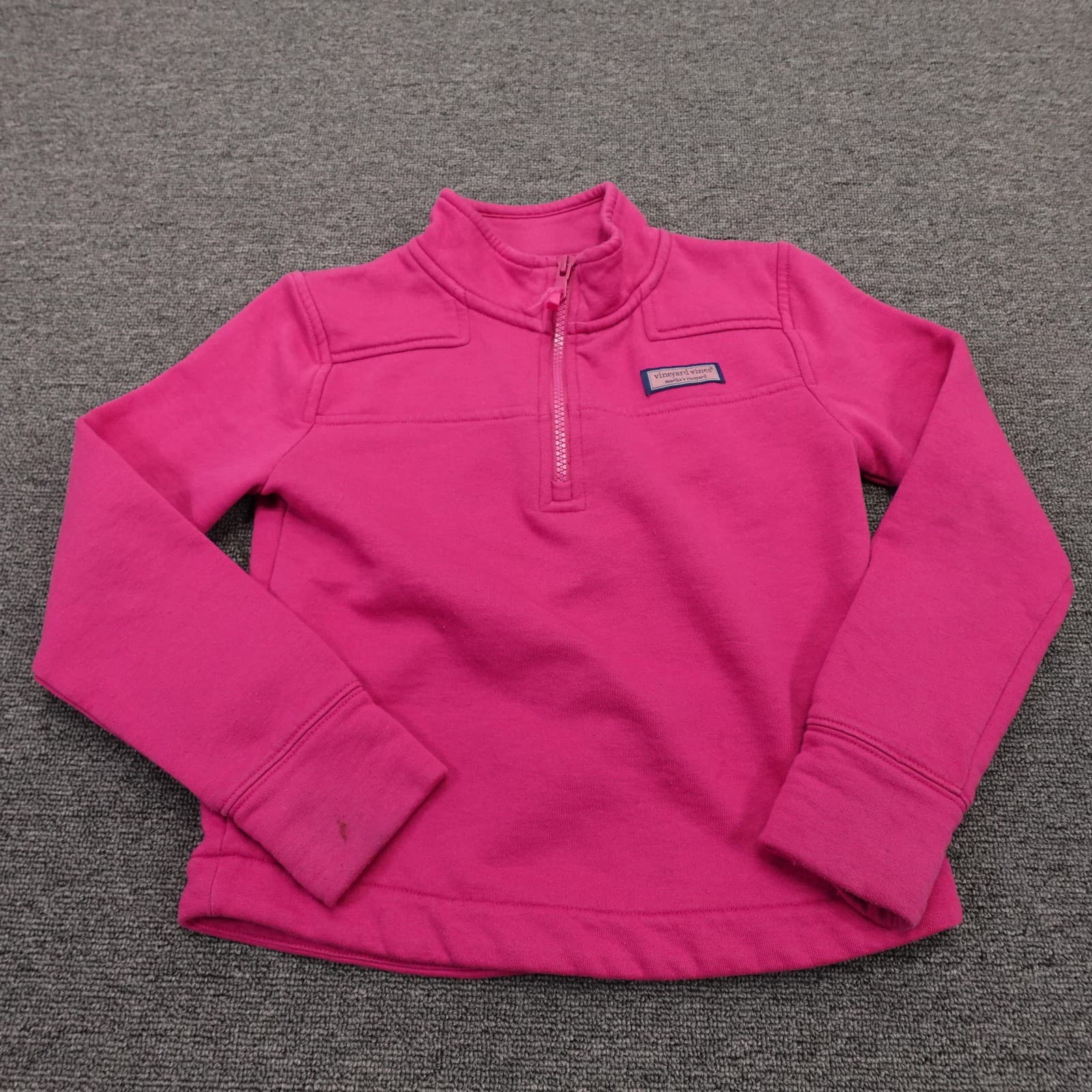 Vineyard Vines Shep Shirt Youth Small 7-8 Pink Fleece 1/4 Zip Sweatshirt
