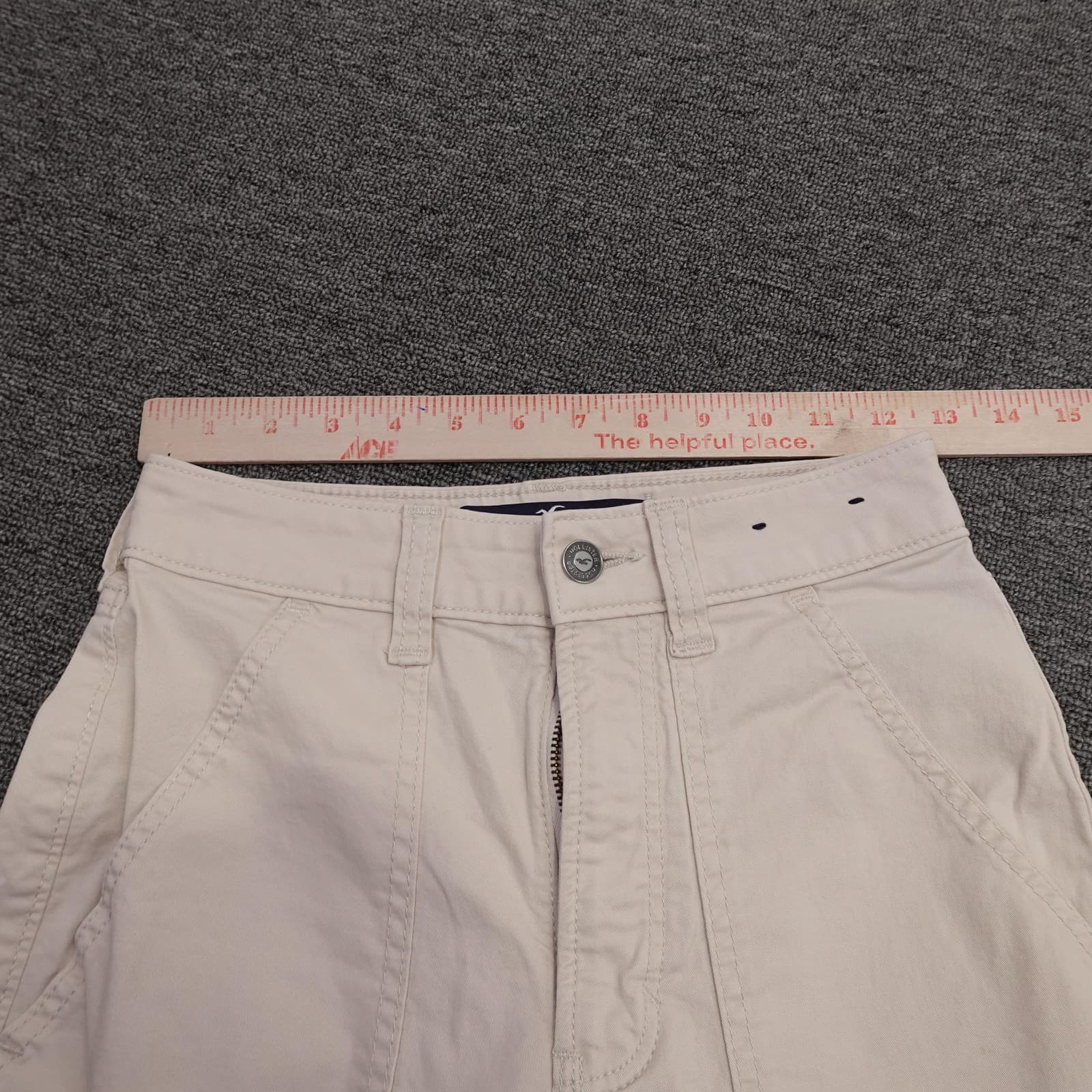 Hollister Cargo Pants Womens 00 Beige Ultra High-Rise Baggy Twill Stretch - Thumbnail 7
