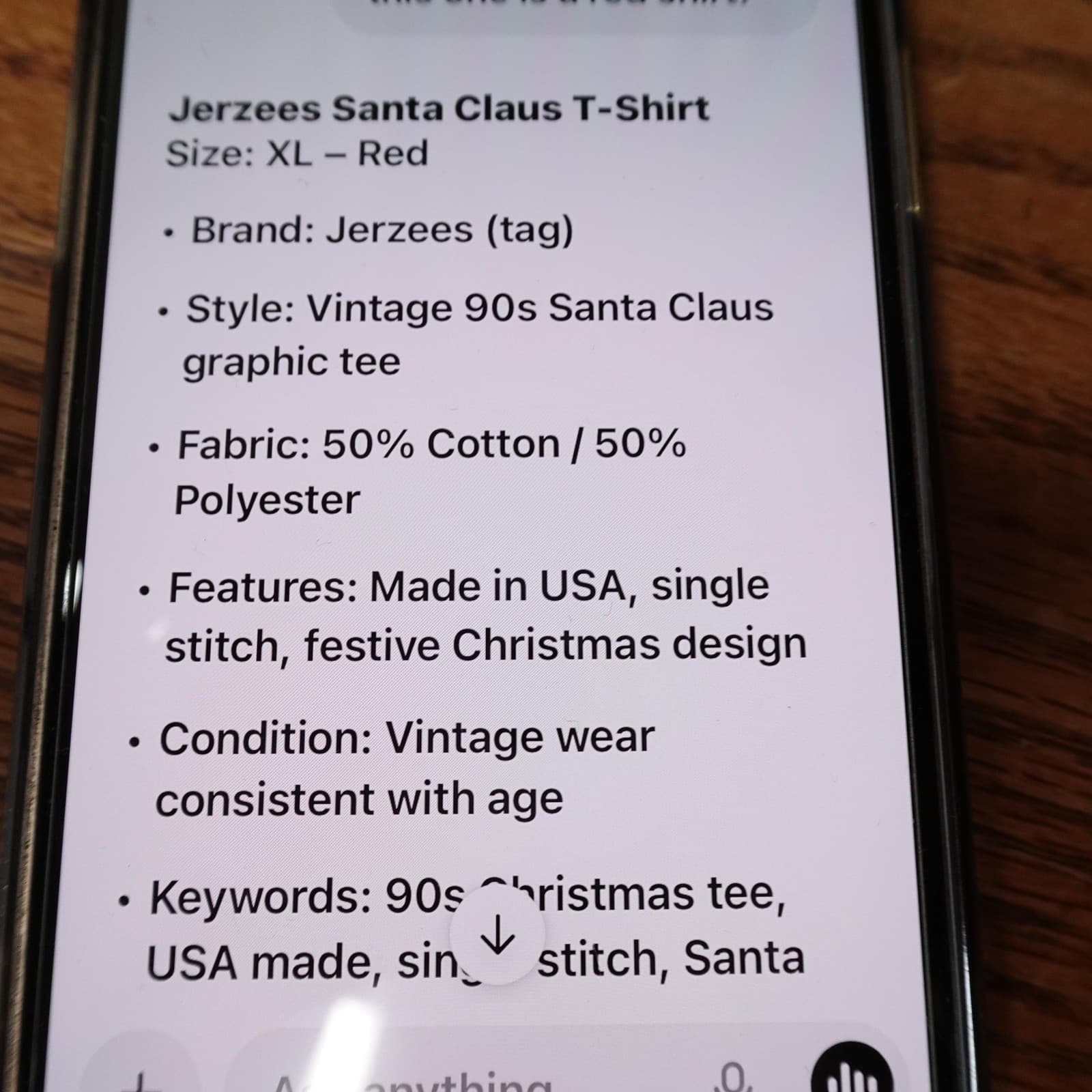 Vintage Jerzees Shirt Mens Extra Large Red Santa Claus Graphic 50/50 USA 90s - Thumbnail 10