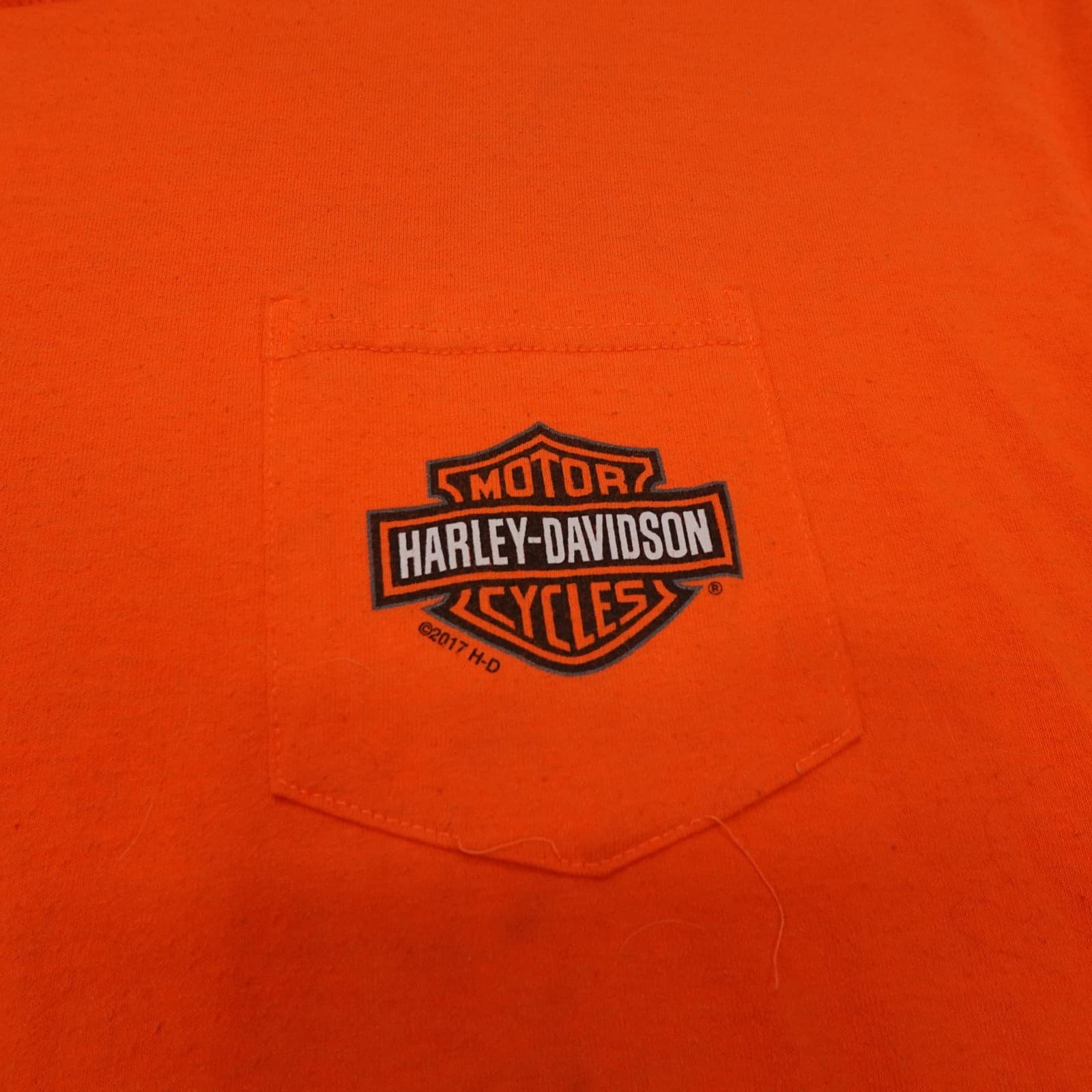 Harley-Davidson Shirt Mens 2XL Orange Long Sleeve Mount Rushmore Graphic Tee - Thumbnail 3