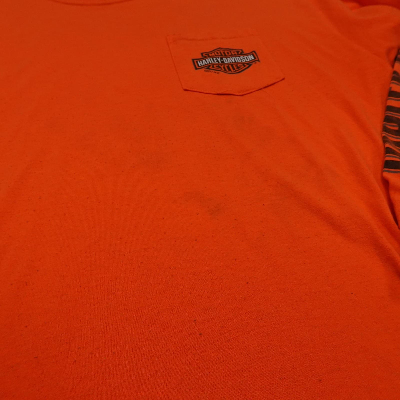 Harley-Davidson Shirt Mens 2XL Orange Long Sleeve Mount Rushmore Graphic Tee - Thumbnail 2