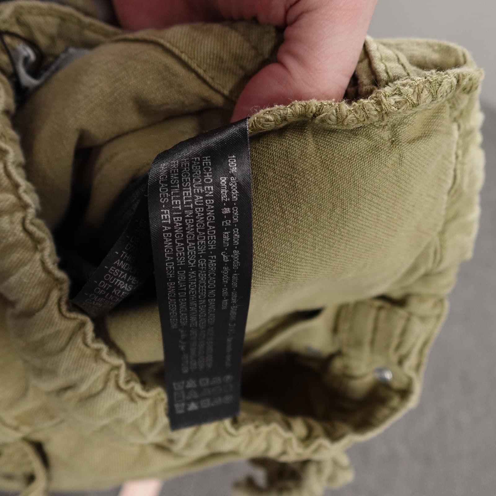 Zara Cargo Pants Womens 0 Green High Rise Convertible Jogger Zip Hem Twill - Thumbnail 5