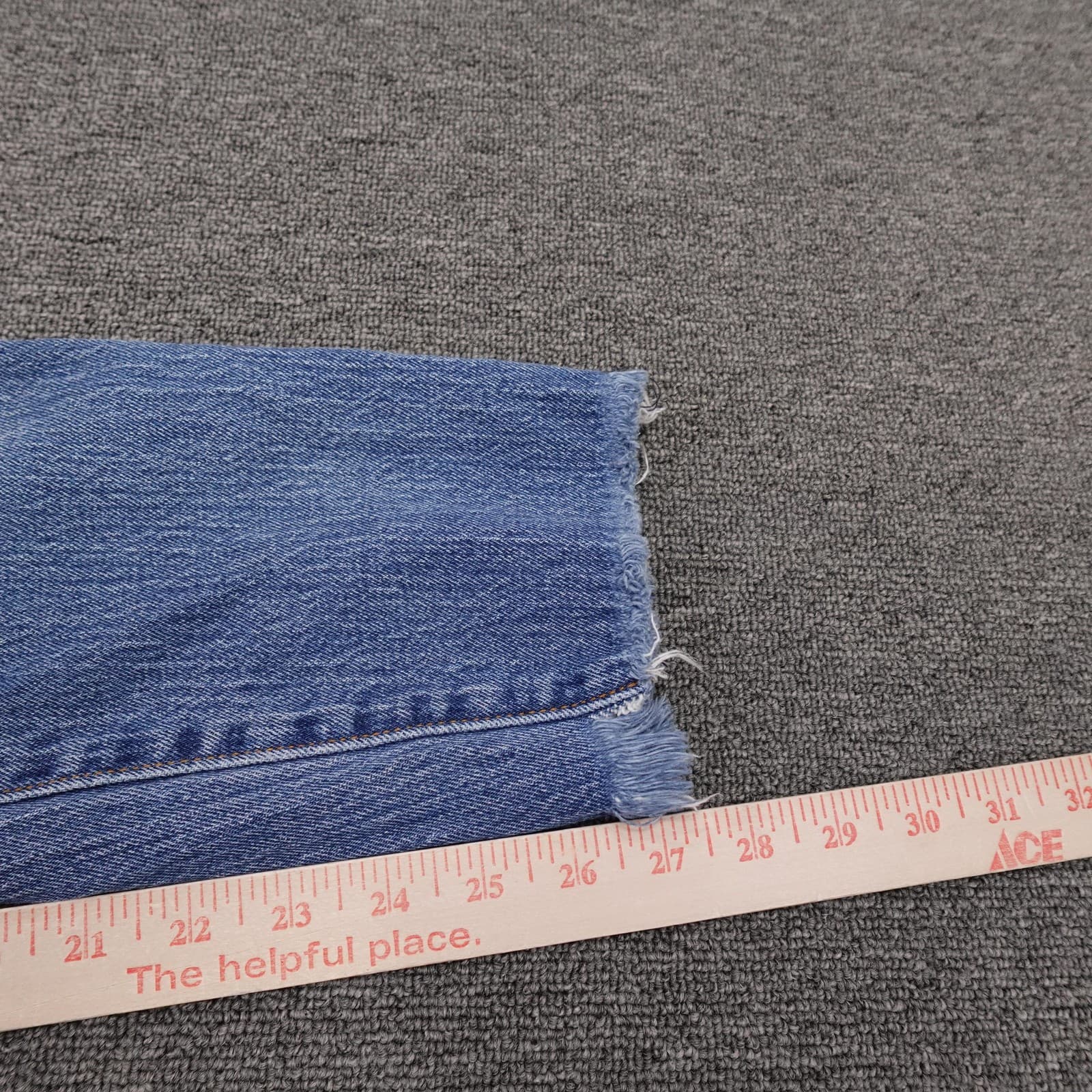 Levi's 501 Jeans Mens 30x30 Blue Wash Straight Button Fly Cone Denim Raw Hem - Thumbnail 13