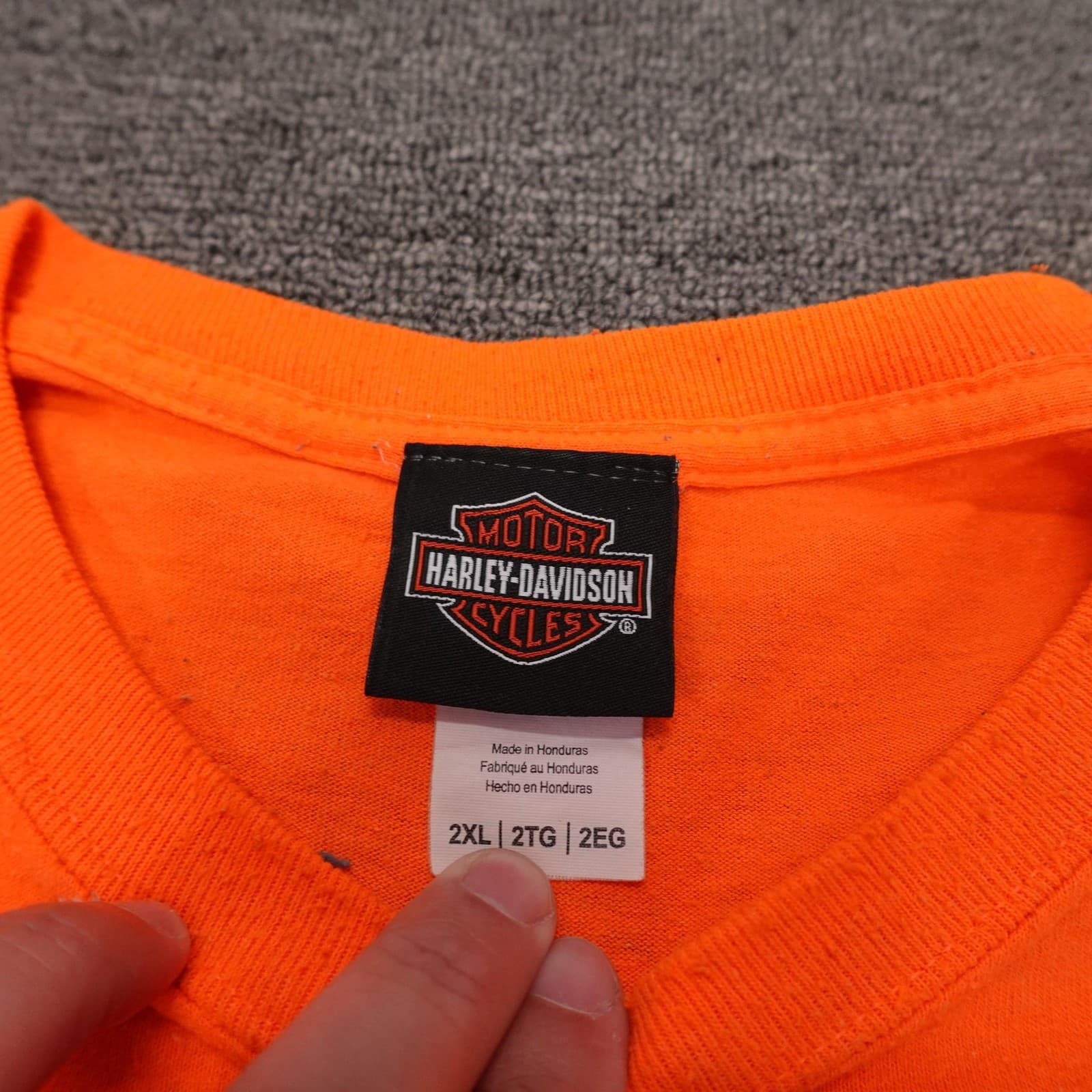 Harley-Davidson Shirt Mens 2XL Orange Long Sleeve Mount Rushmore Graphic Tee - Thumbnail 4