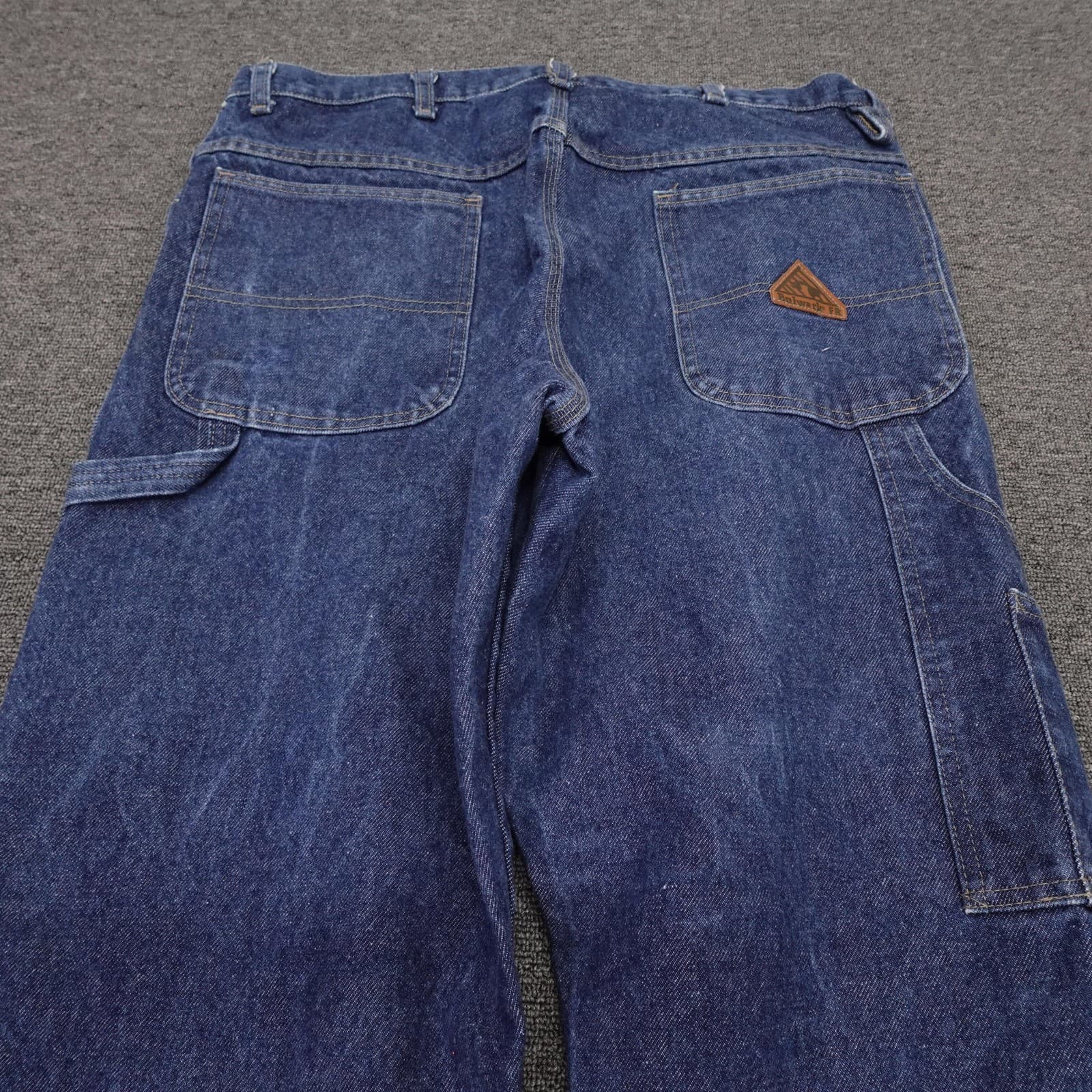 Bulwark FR Jeans Mens 38x30 Blue Relaxed Wide Leg Flame Resistant Denim Work - Thumbnail 4