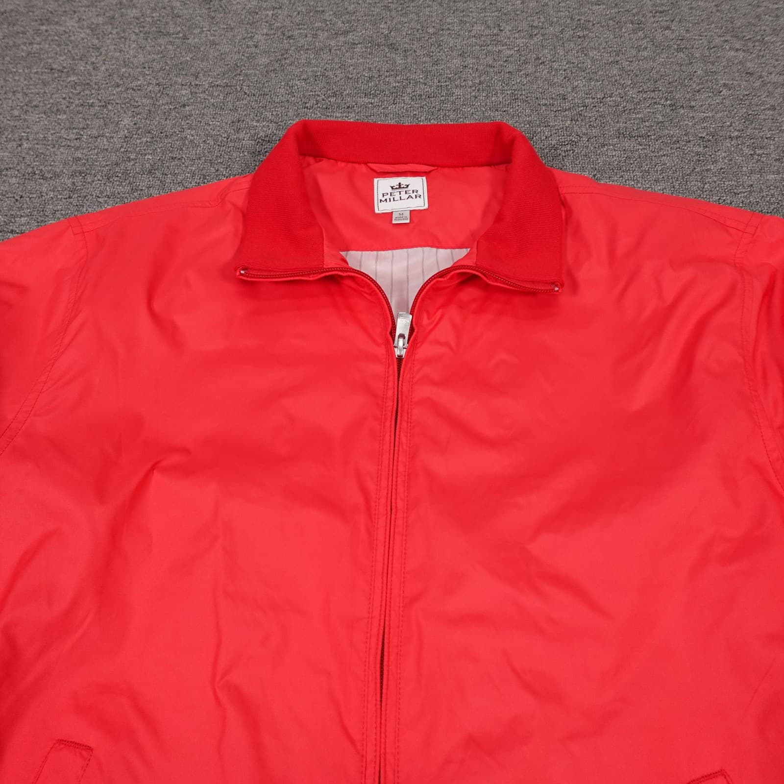 Peter Millar Jacket Mens Medium Red Microfiber Full Zip Lined Windbreaker - Thumbnail 2