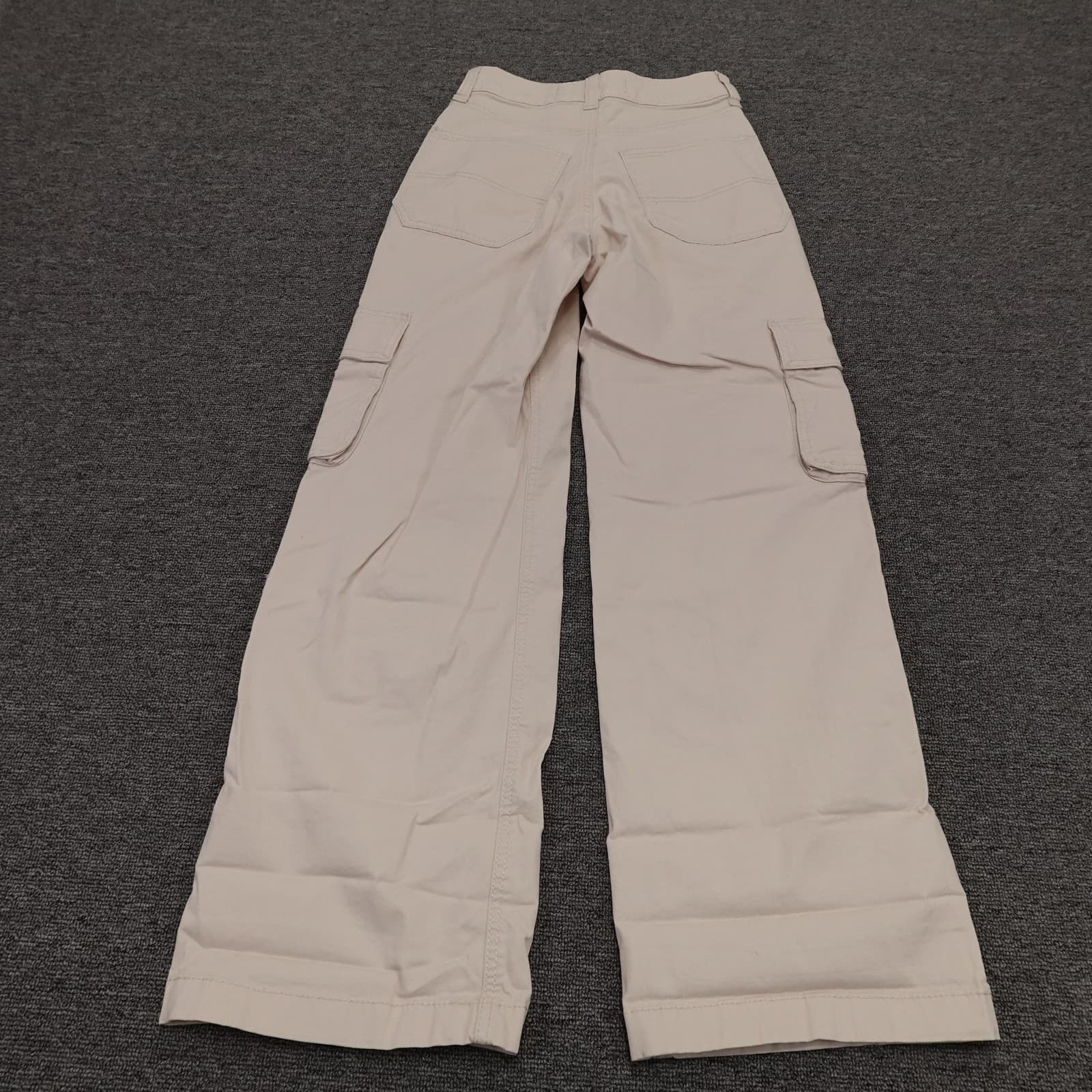 Hollister Cargo Pants Womens 00 Beige Ultra High-Rise Baggy Twill Stretch - Thumbnail 3