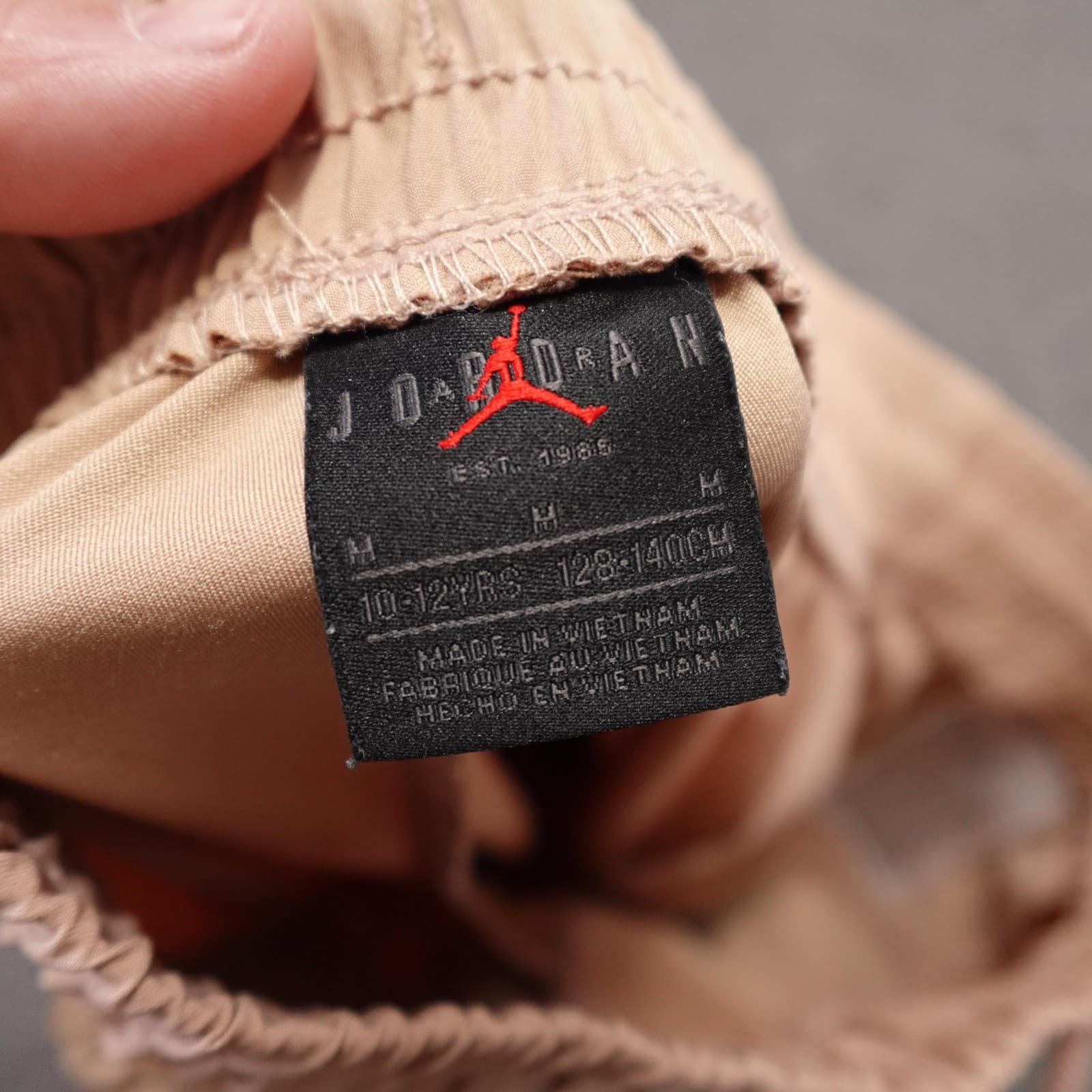 Jordan Pants Youth 10-12 Beige Cargo Elastic Waist Zipper Pocket Jogger Athletic - Thumbnail 4