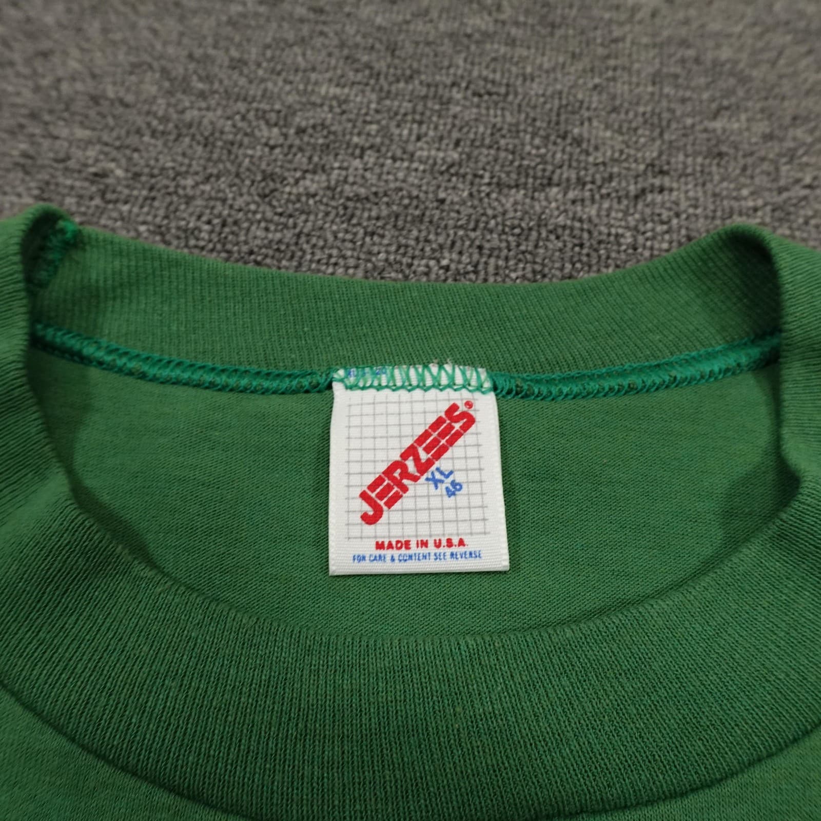 Vintage Jerzees Shirt Mens XL Green Santa Christmas Made USA Single Stitch 90s - Thumbnail 6