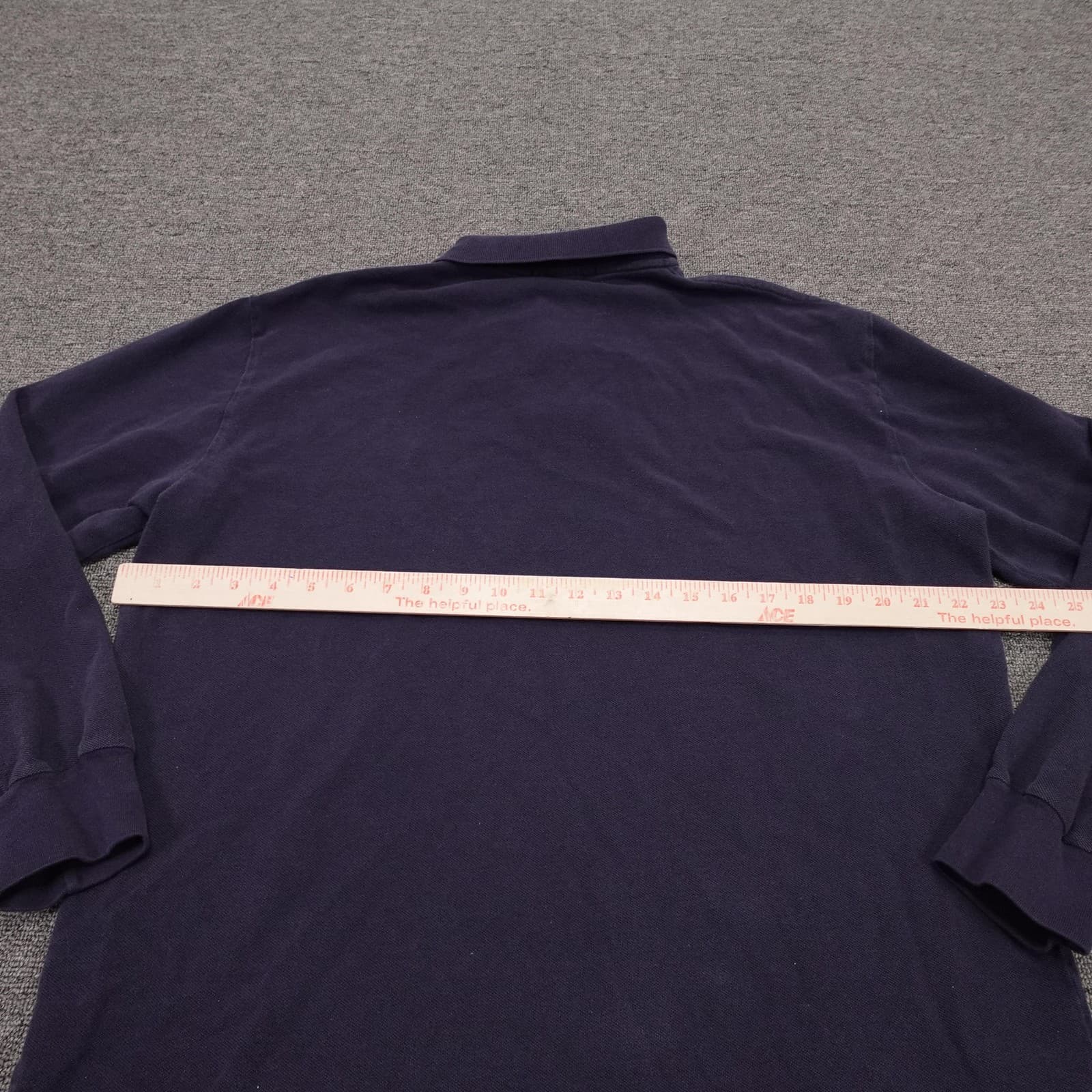 Polo By Ralph Lauren Polo Shirt Mens Large Navy Blue Long Sleeve Cotton Knit - Thumbnail 5