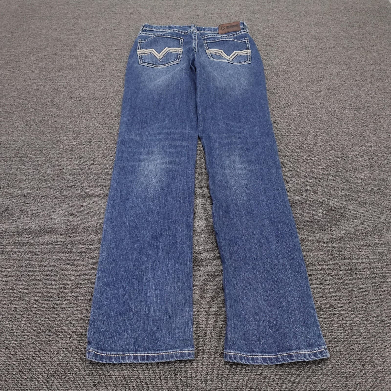 Rock & Roll Denim Revolvr Jeans Womens 18R 33x33 Blue Slim Straight Stretch - Thumbnail 7