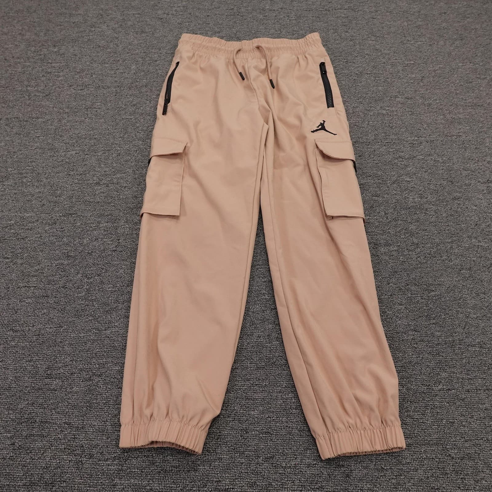 Jordan Pants Youth 10-12 Beige Cargo Elastic Waist Zipper Pocket Jogger Athletic