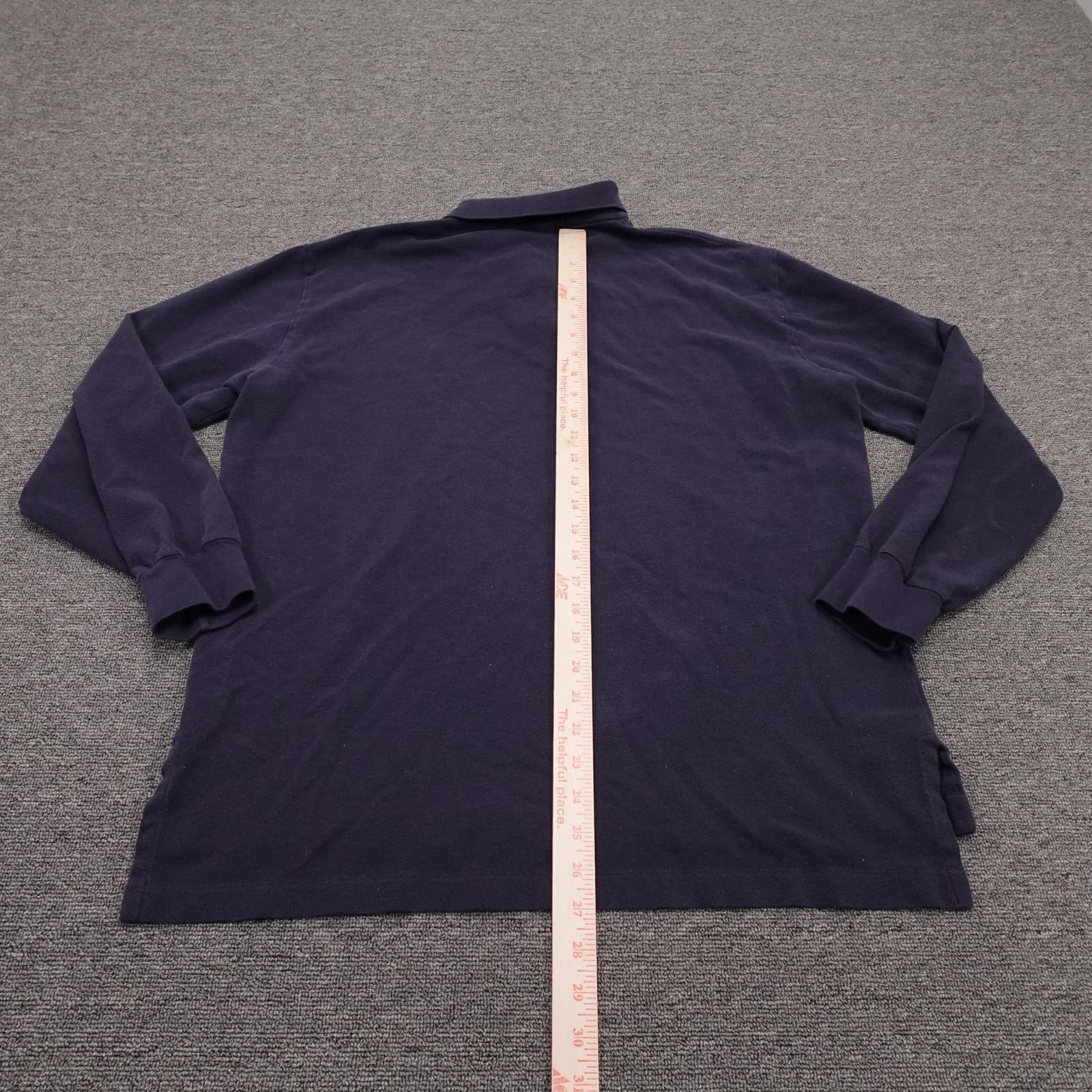 Polo By Ralph Lauren Polo Shirt Mens Large Navy Blue Long Sleeve Cotton Knit - Thumbnail 6