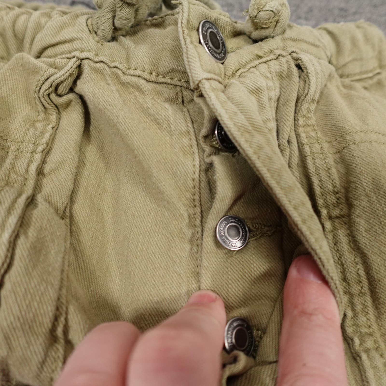 Zara Cargo Pants Womens 0 Green High Rise Convertible Jogger Zip Hem Twill - Thumbnail 11
