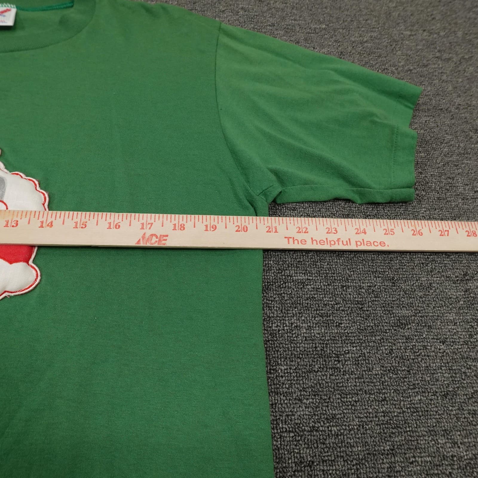 Vintage Jerzees Shirt Mens XL Green Santa Christmas Made USA Single Stitch 90s - Thumbnail 4