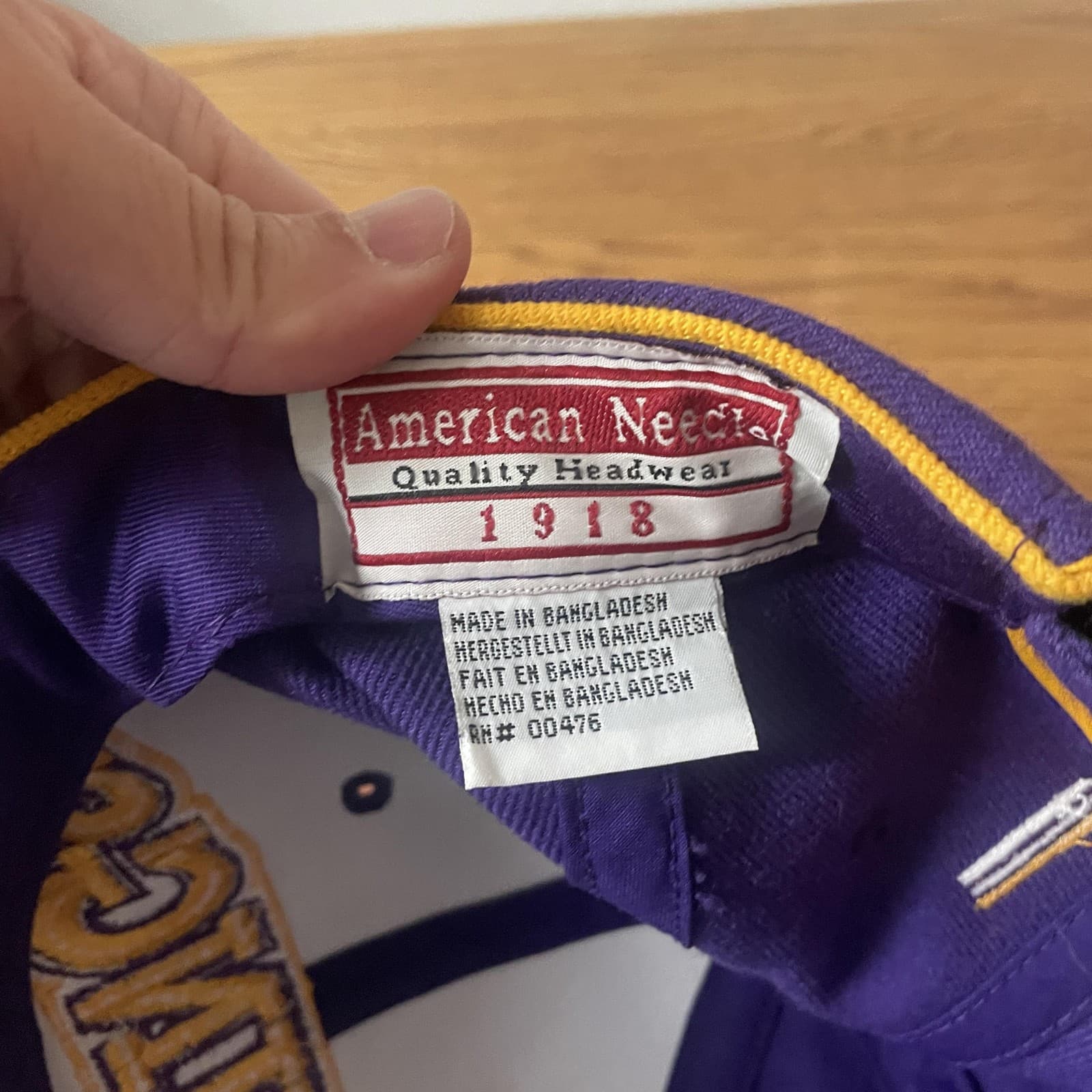 Vintage Minnesota Vikings Hat Cap Strap Back Purple Gold NFL Football Mens 90s - Thumbnail 5
