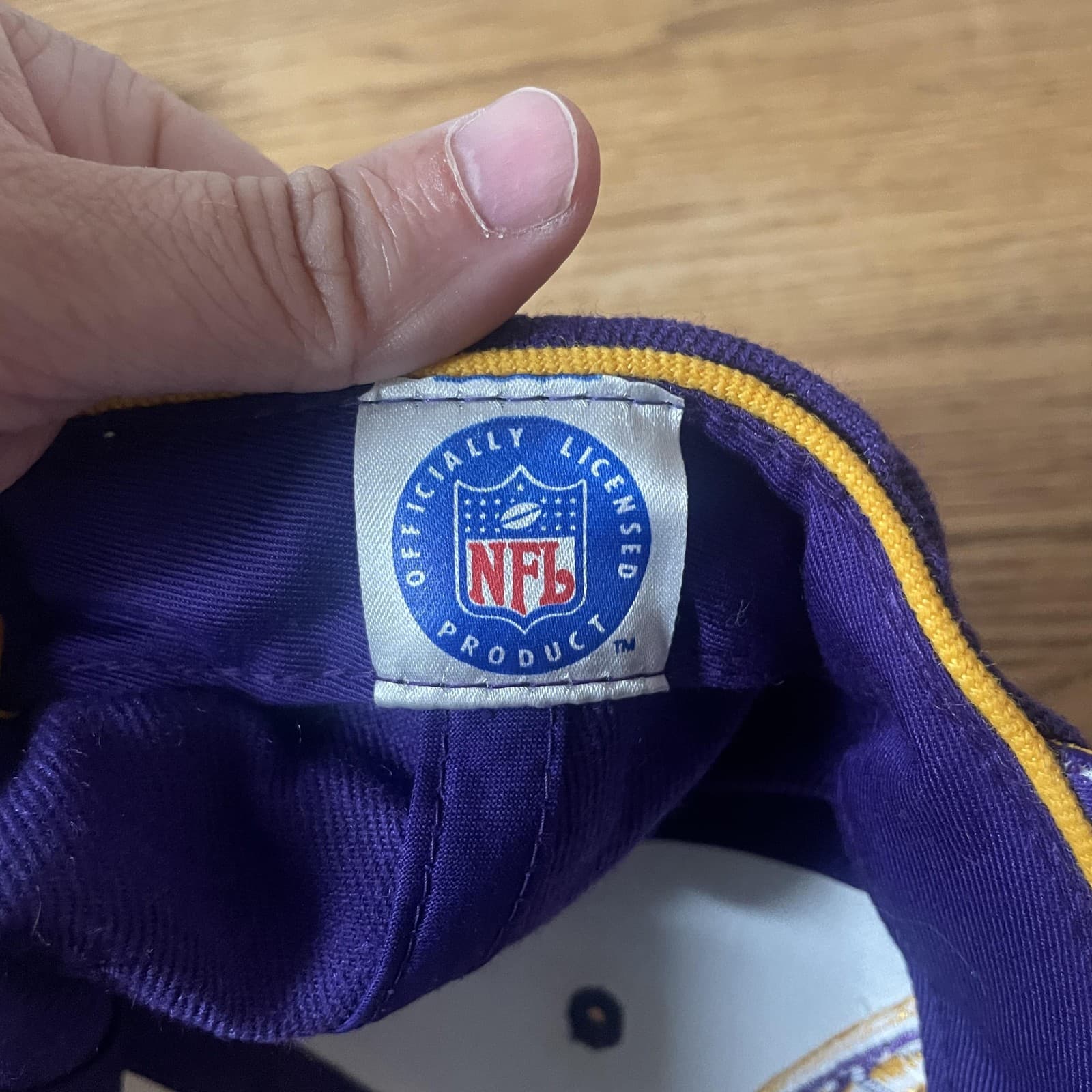 Vintage Minnesota Vikings Hat Cap Strap Back Purple Gold NFL Football Mens 90s - Thumbnail 6
