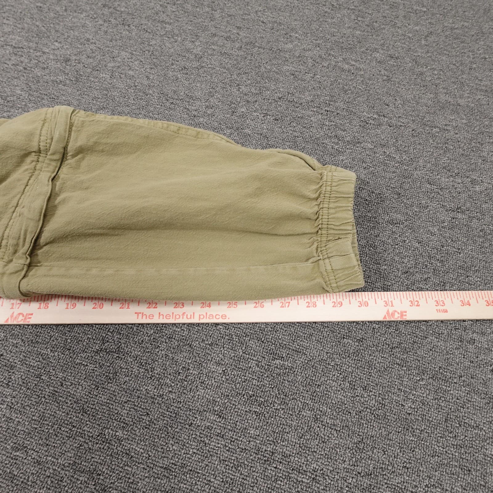 Zara Cargo Pants Womens 0 Green High Rise Convertible Jogger Zip Hem Twill - Thumbnail 9